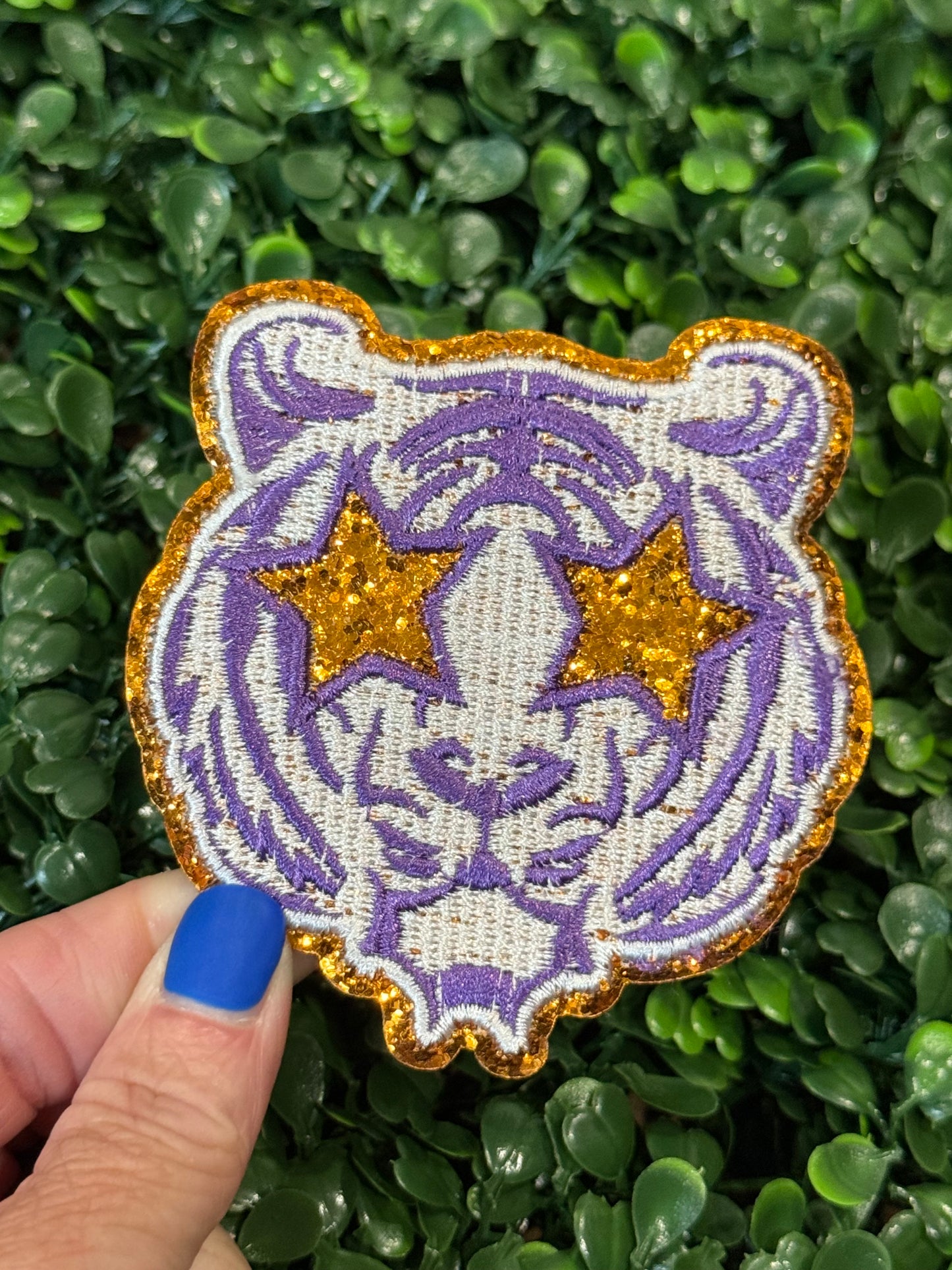 3” Glitter Eye Tiger Head