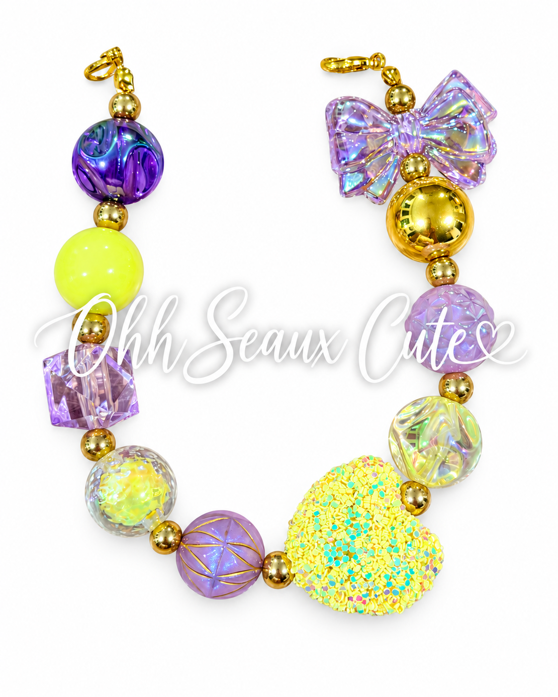 9” Purple/Yellow 4 Hat Chain