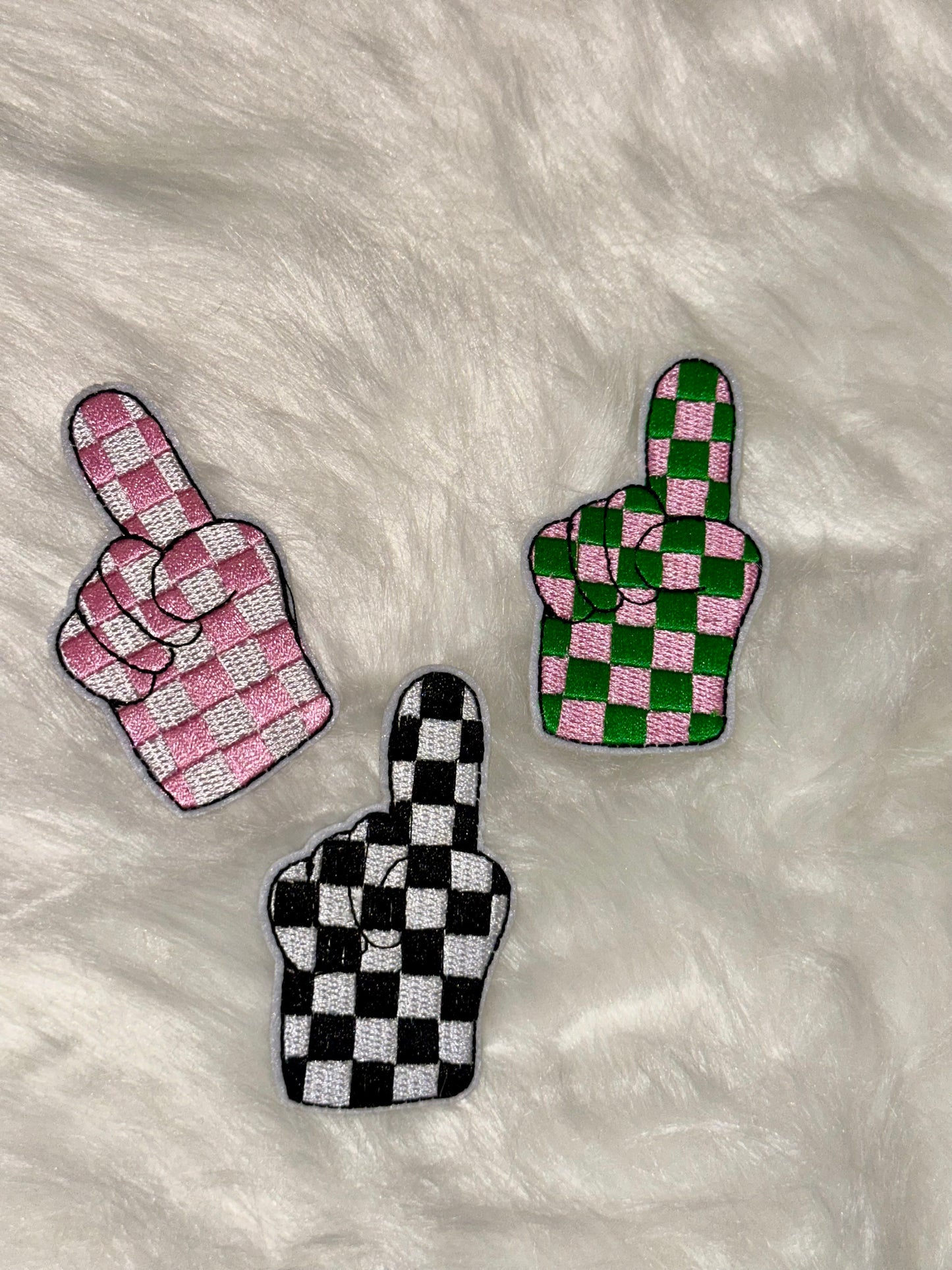 3” Checkered #1 Fan Hand