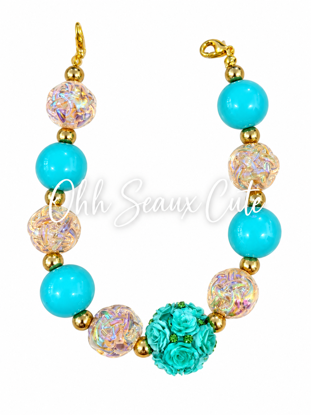 9” Teal 3 Hat Chain