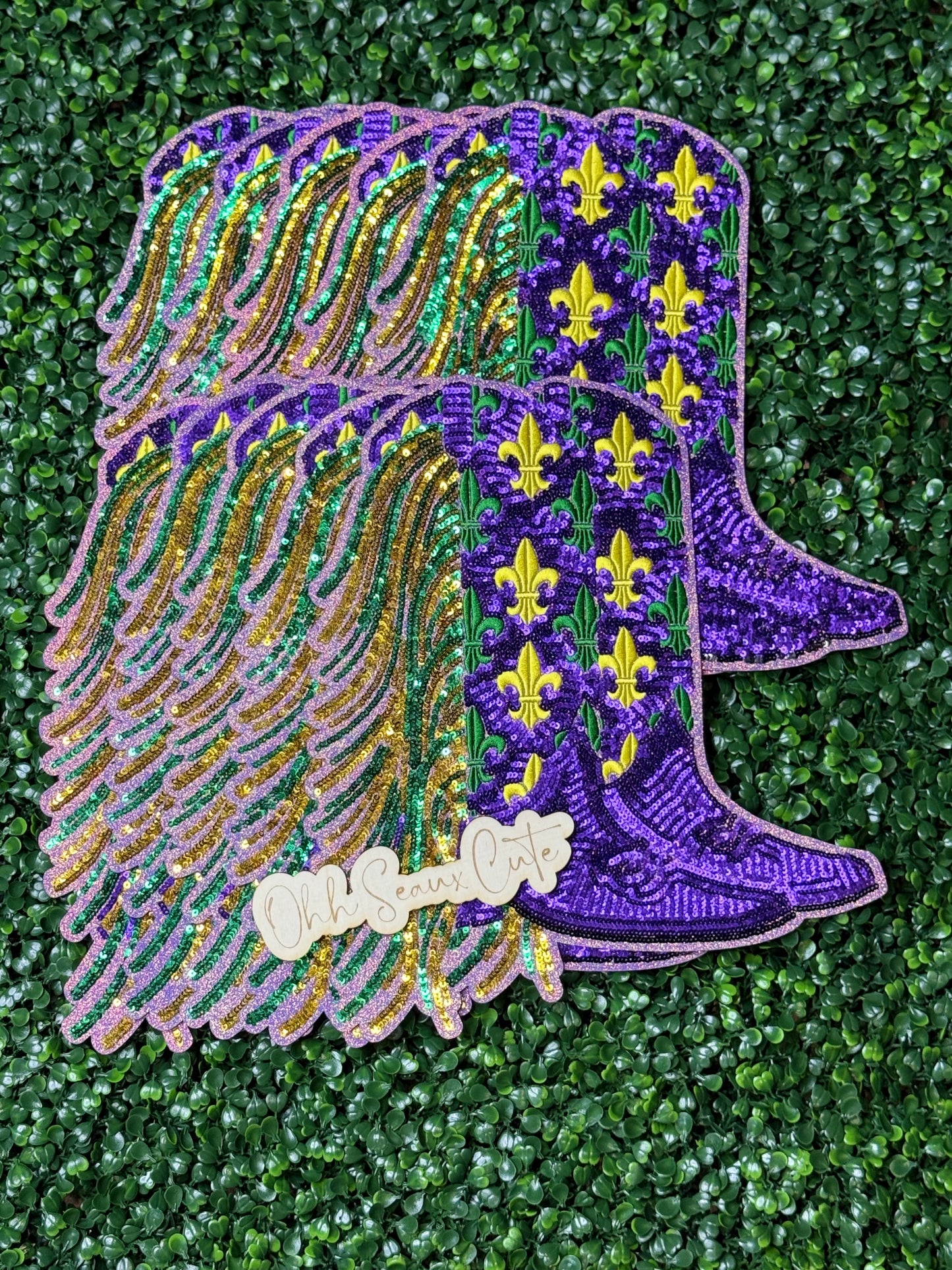 12” Sequin Mardi Gras Boots OSC ORIGINAL DO NOT COPY