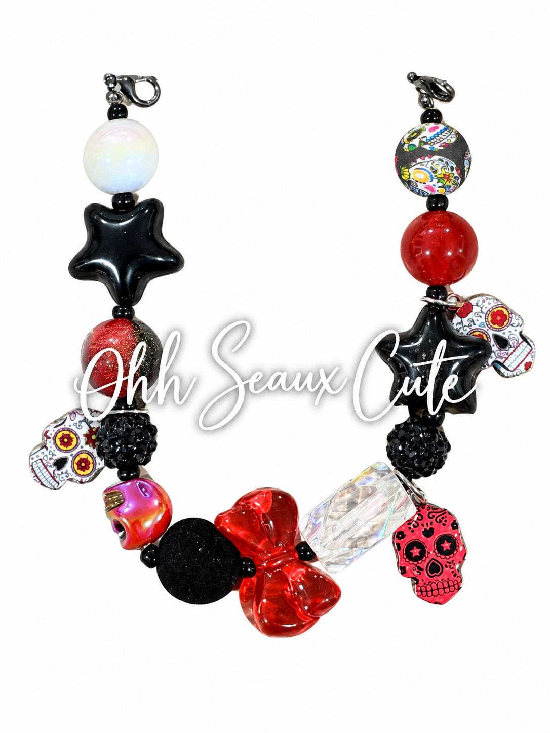 9” Red Day of the Dead Hat Chain
