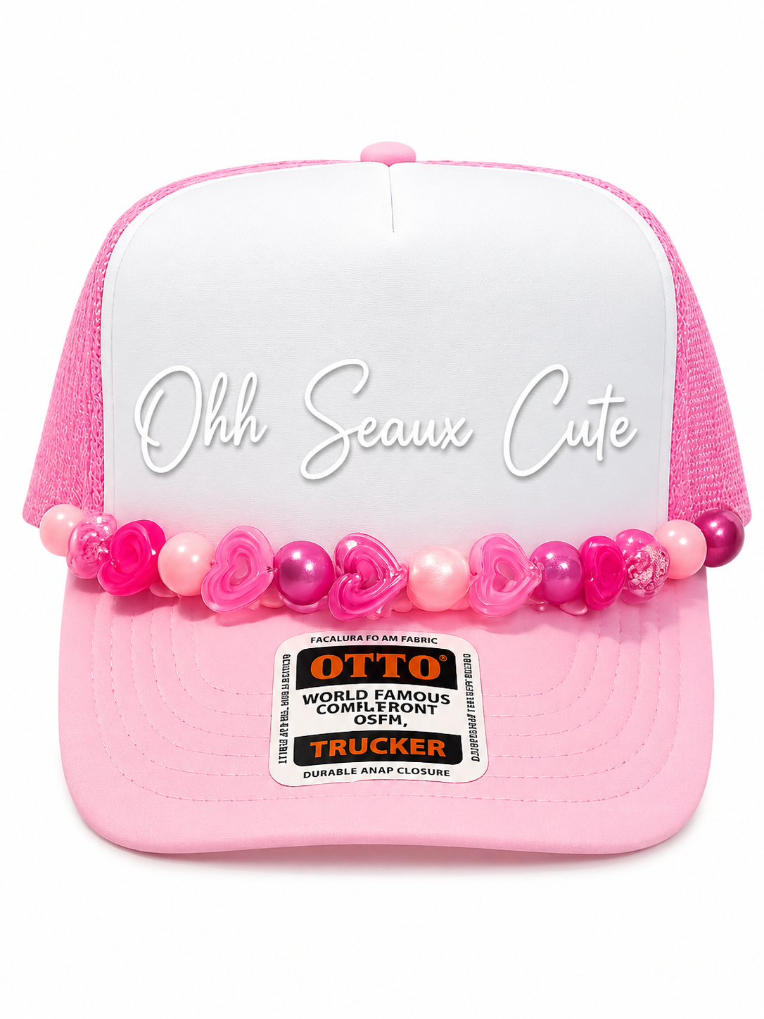 9” Pink Hearts Hat Chain