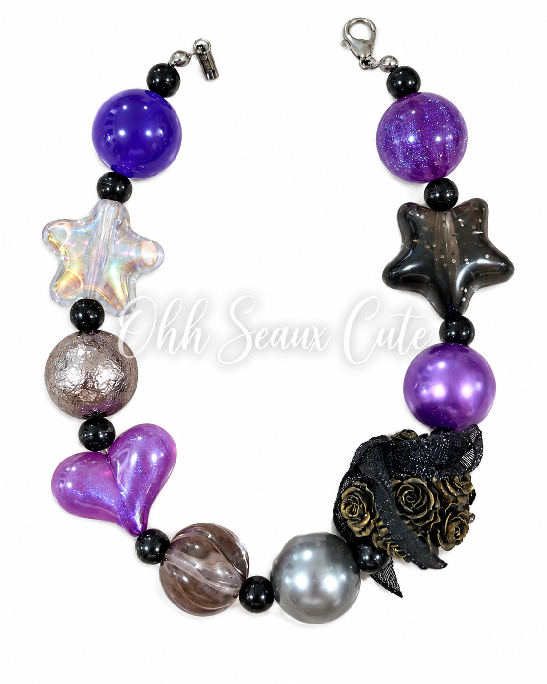 9” Purple Gothic 10 Hat Chain