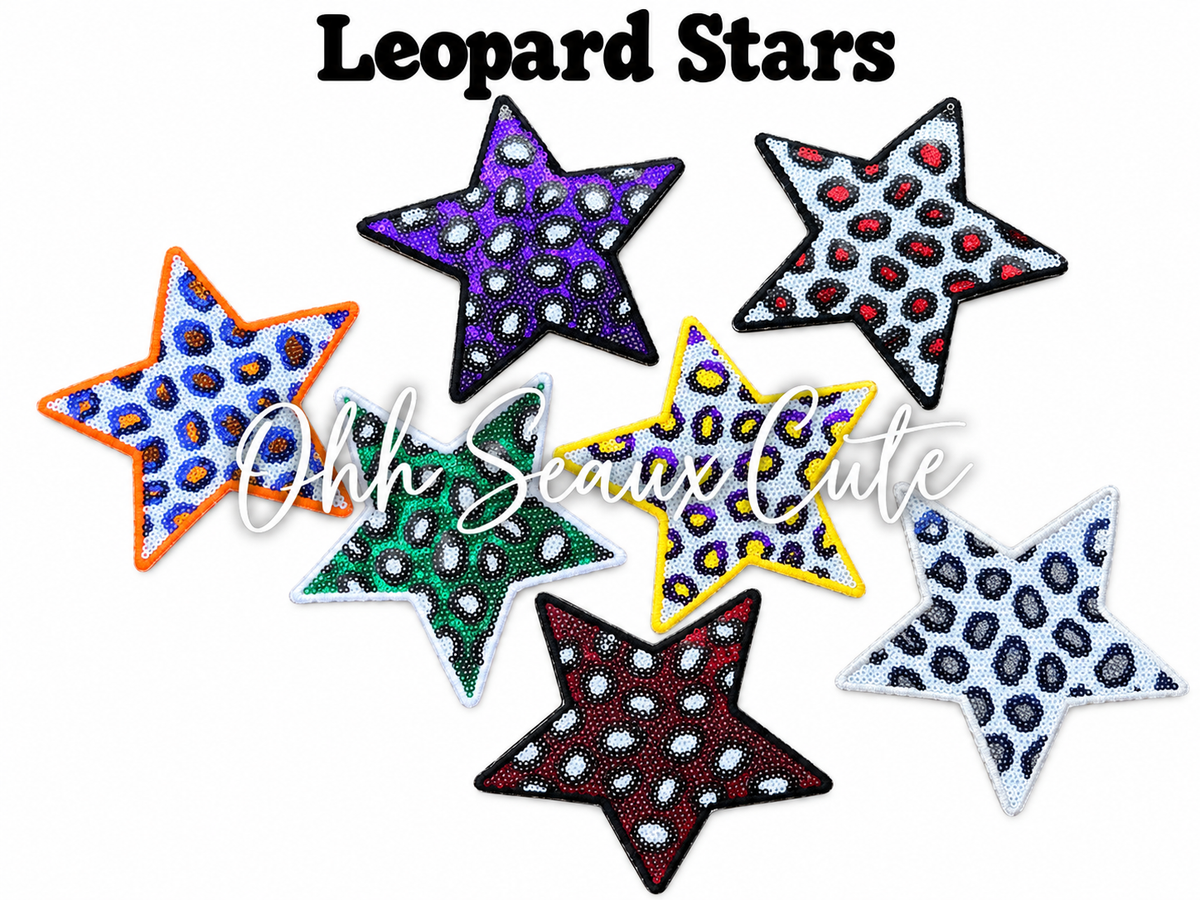 5” Leopard Star-Maroon