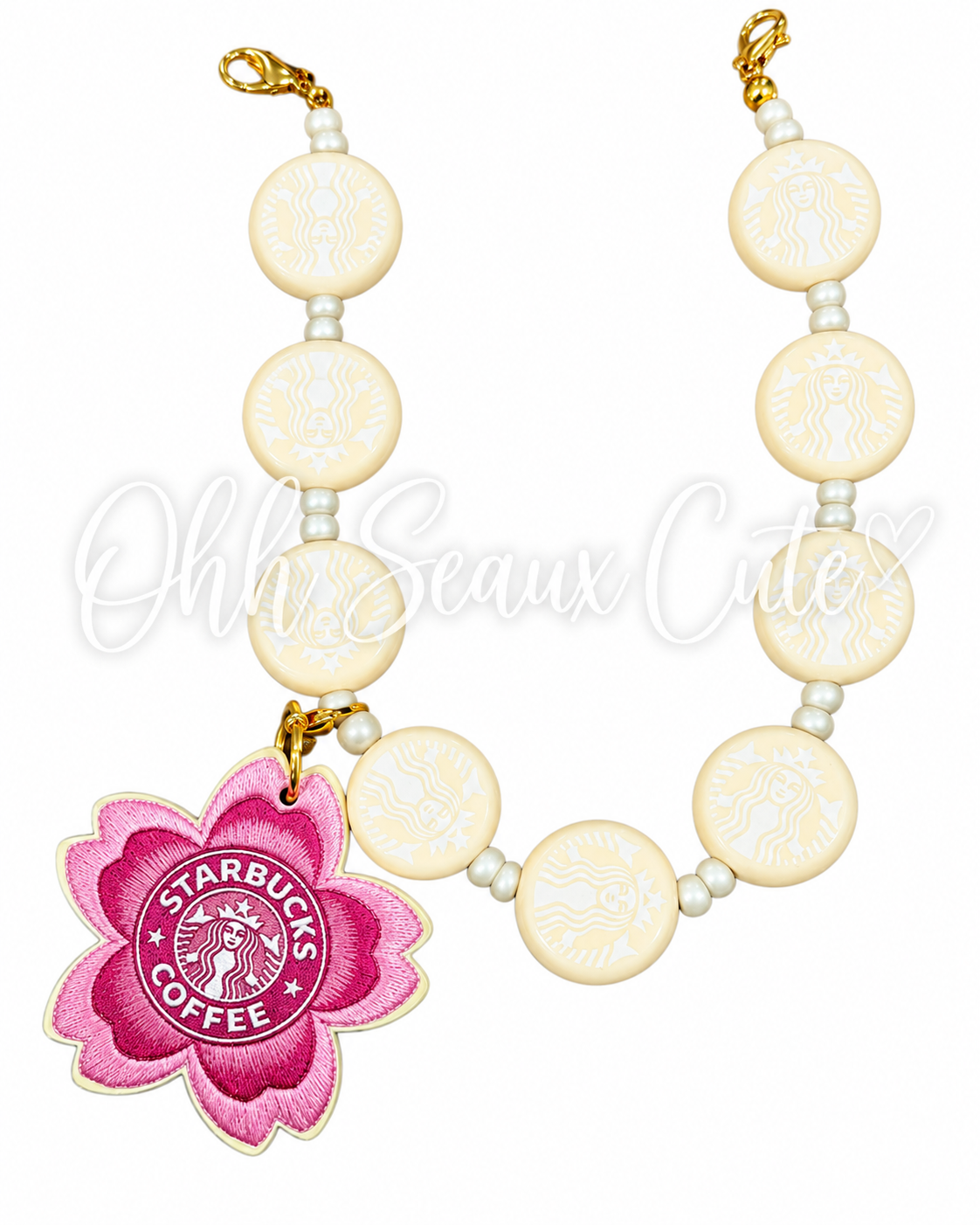 9” Beige Starbucks Hat Chain