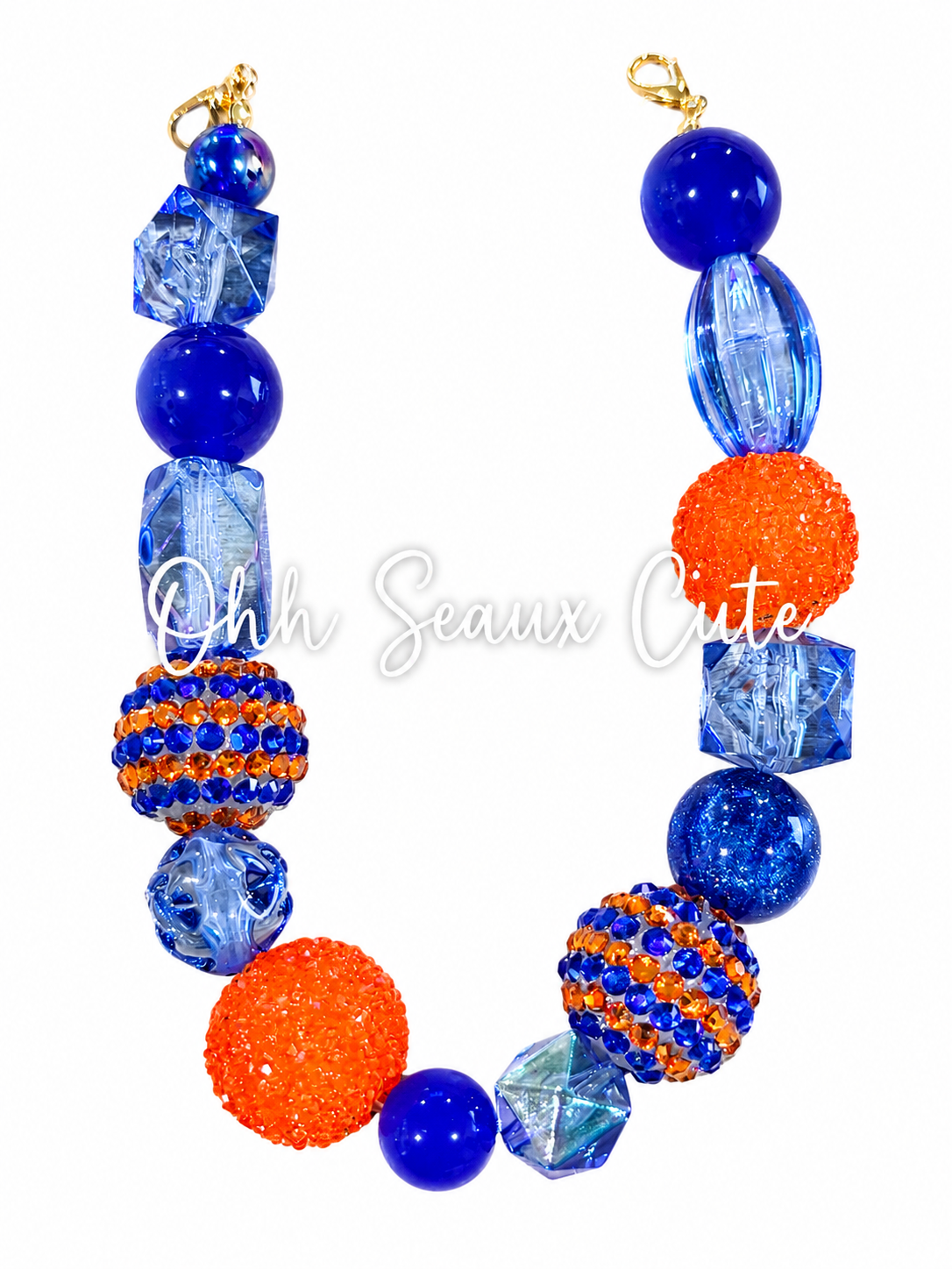 Orange/Blue Bling Hat Chain
