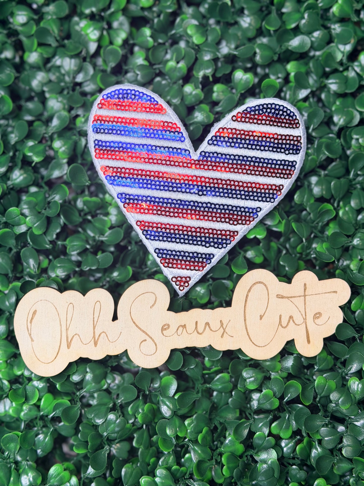 3.5” Red/White/Blue Stripe Heart
