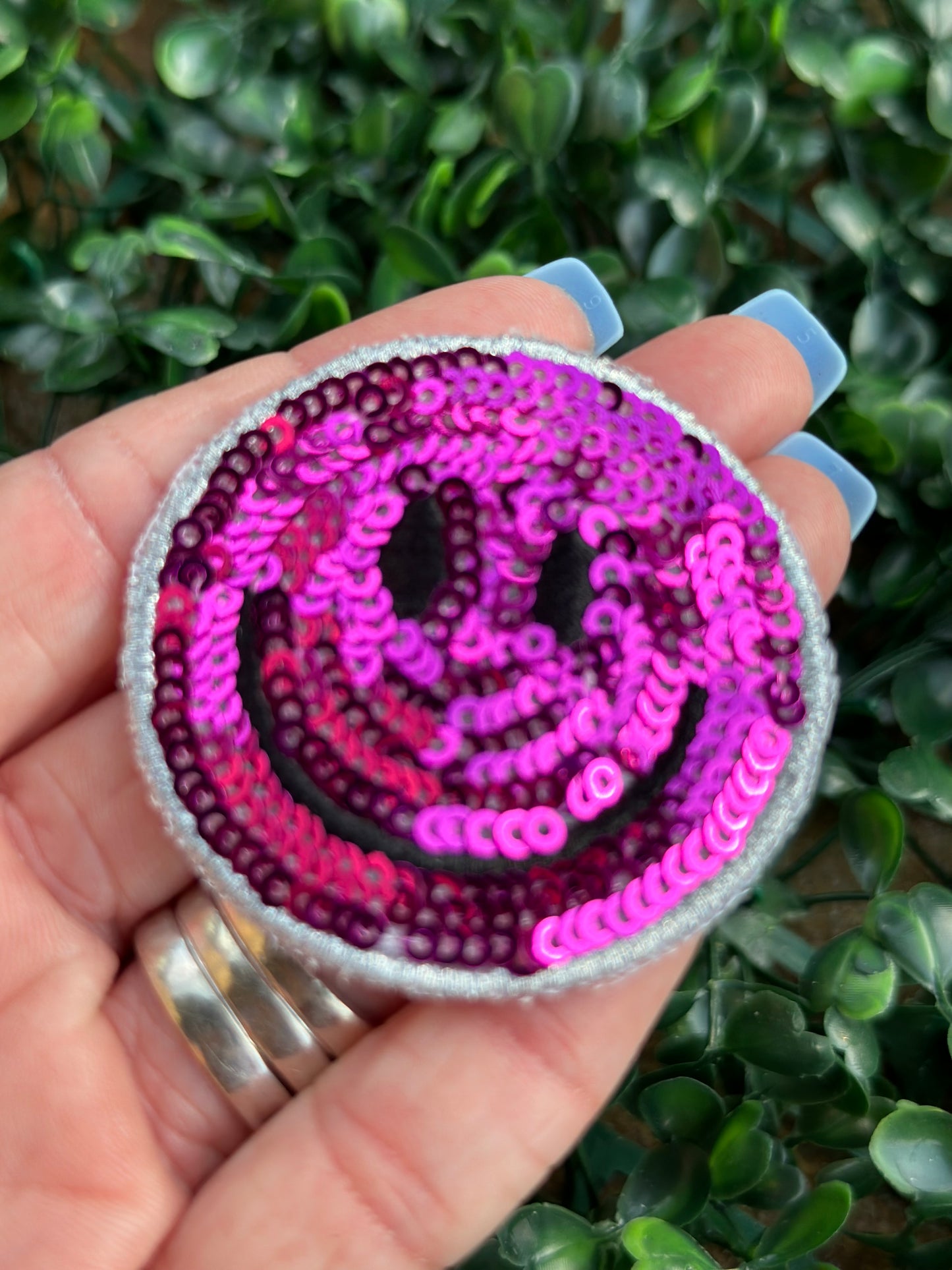 Fall Sequin Smiley 2” Patch