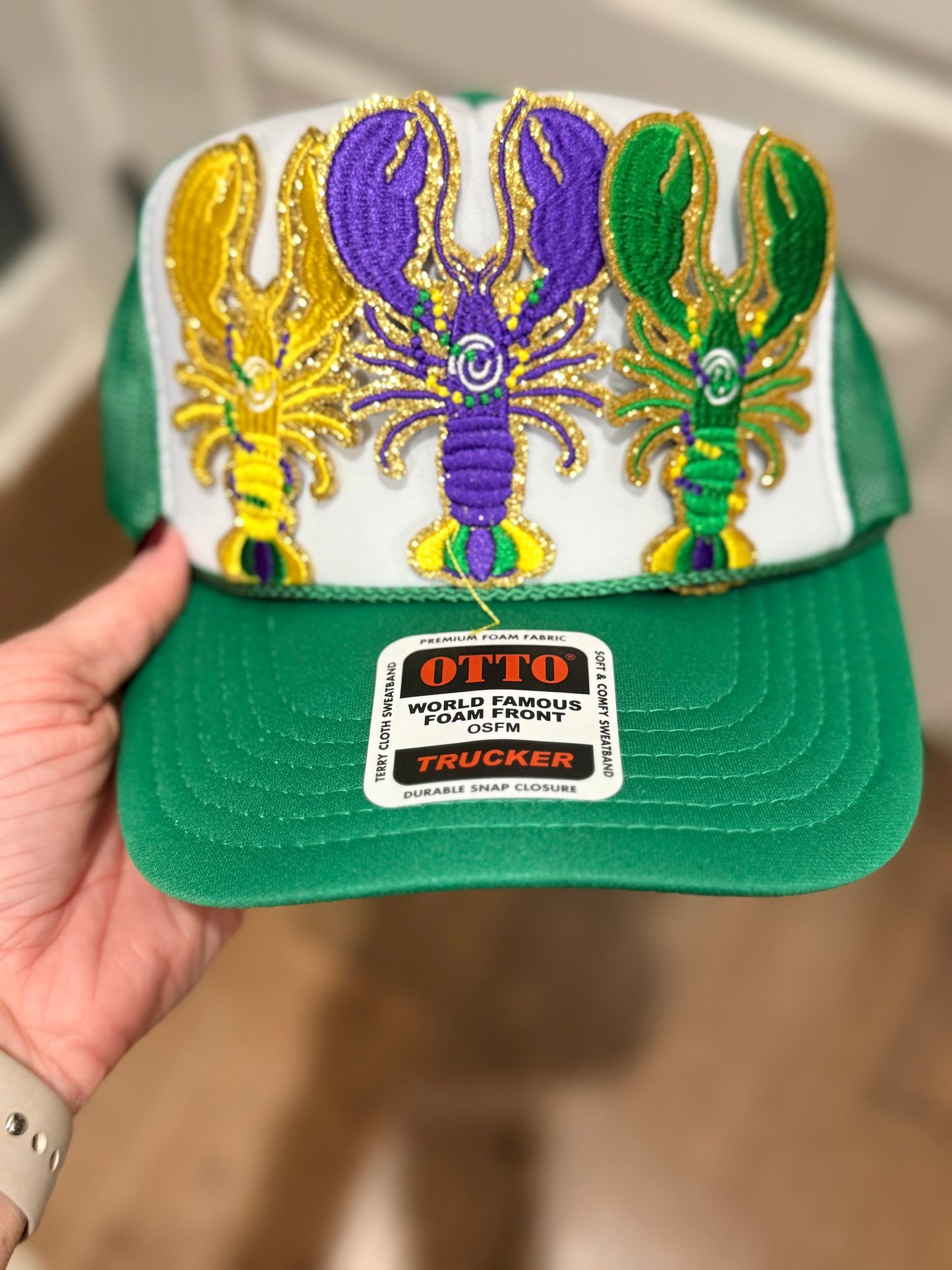 3.25” Mardi Gras Glitter Crawfish