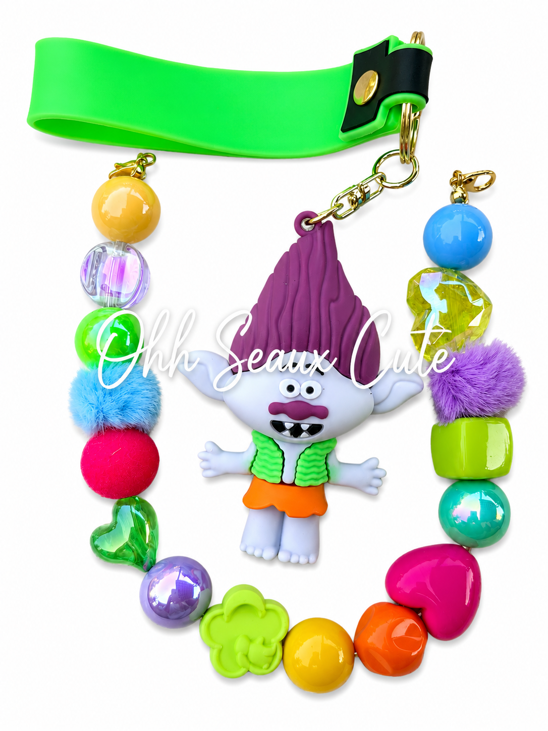 9” Trolls w/Keychain Hat Chain