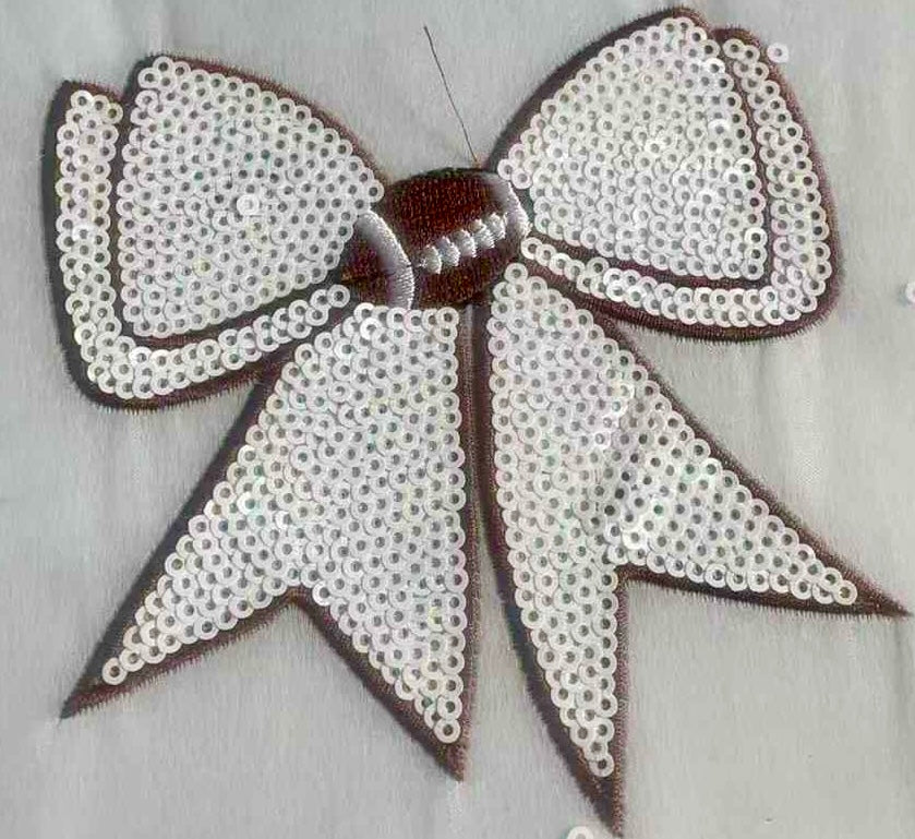 3.5” Sequin Football Bow
