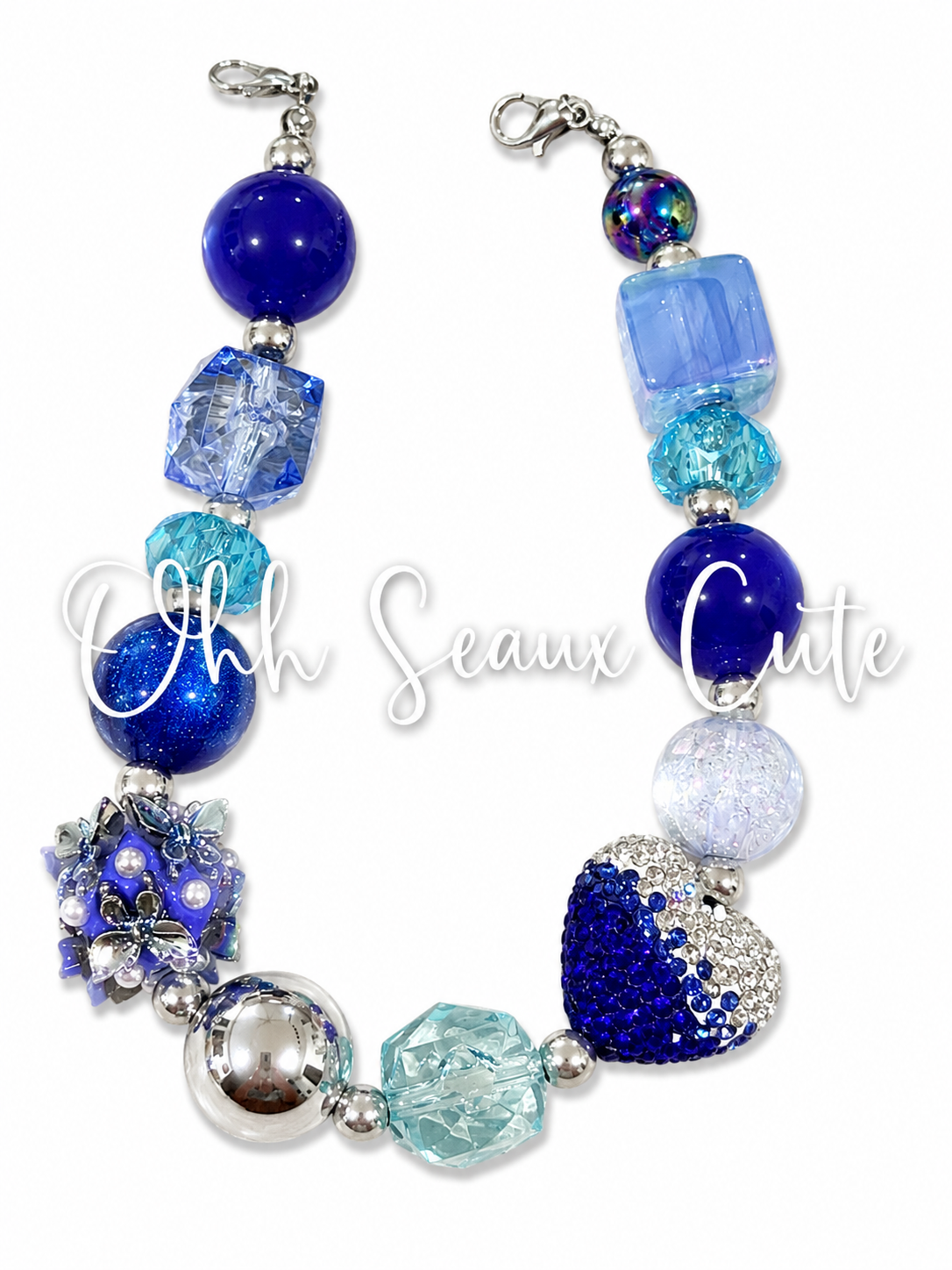 9” Crystal Blue Hat Chain