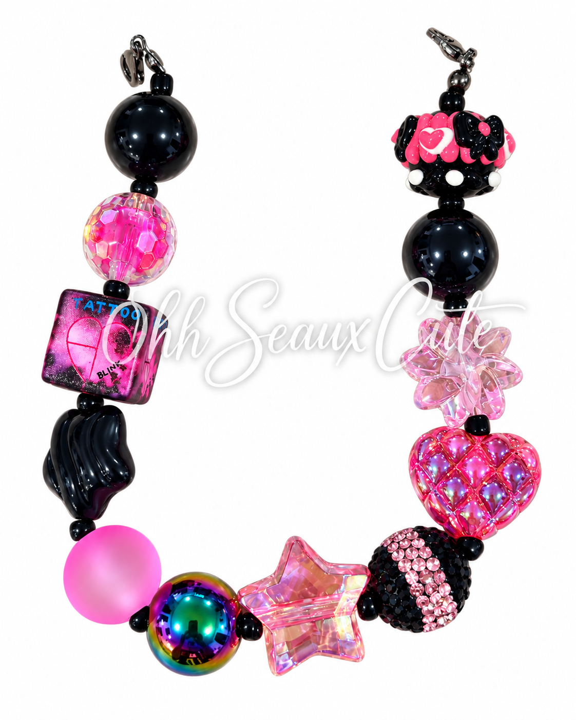 9” October Pink 13 Hat Chain