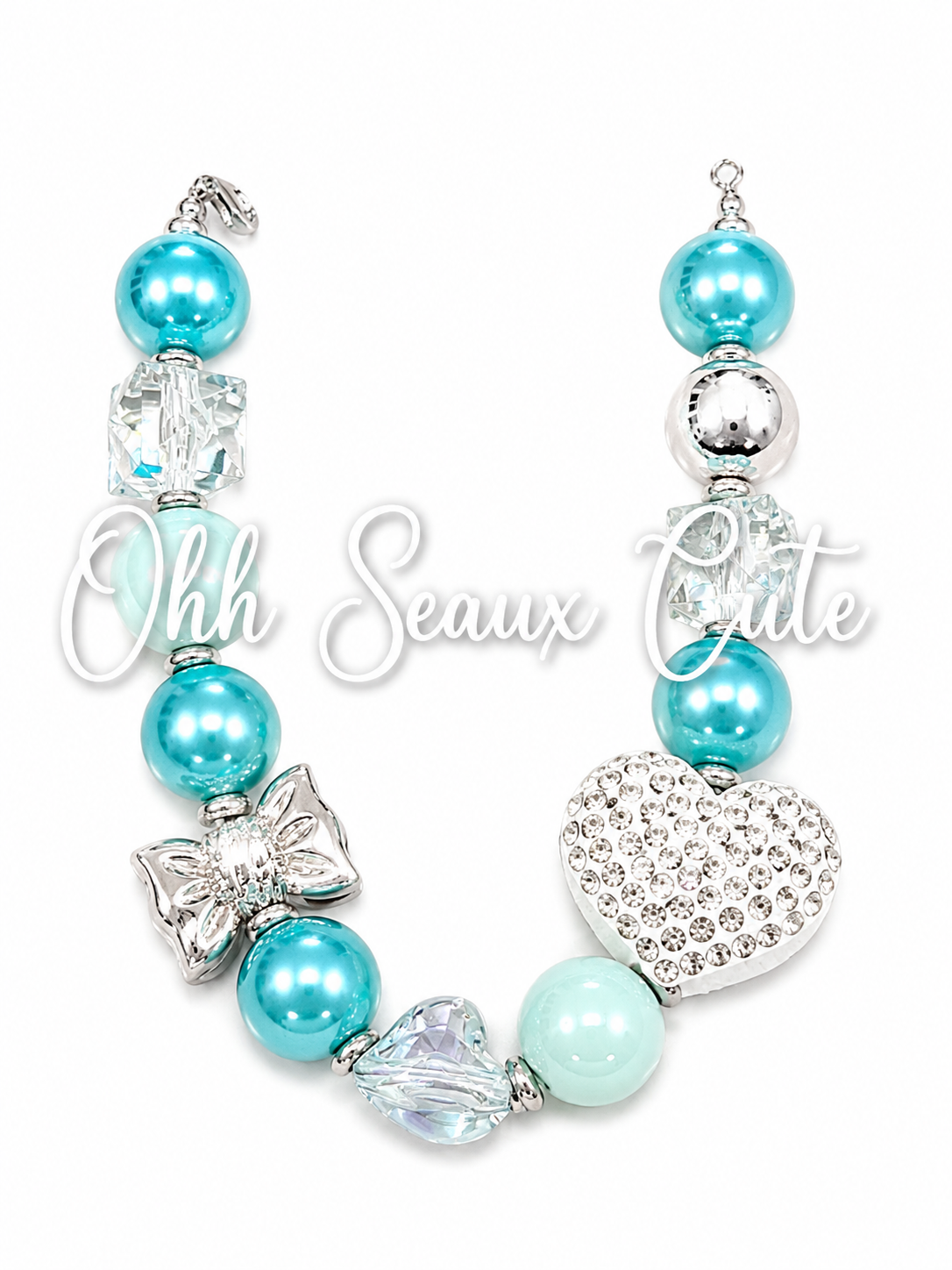 9” Teal Sparkle Hat Chain