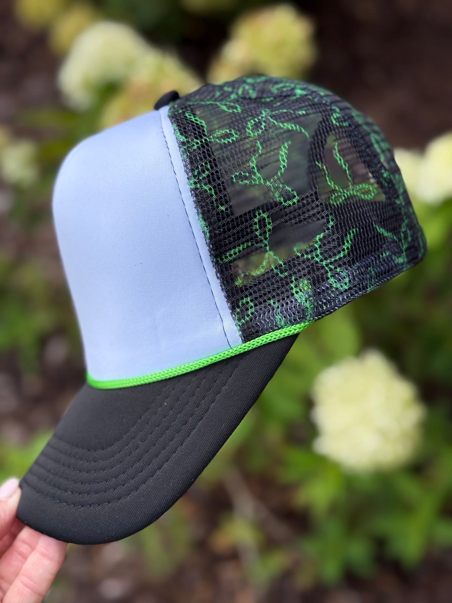 MISFIT Caramel Apple Collection Trucker Hat-Lime Green Bow
