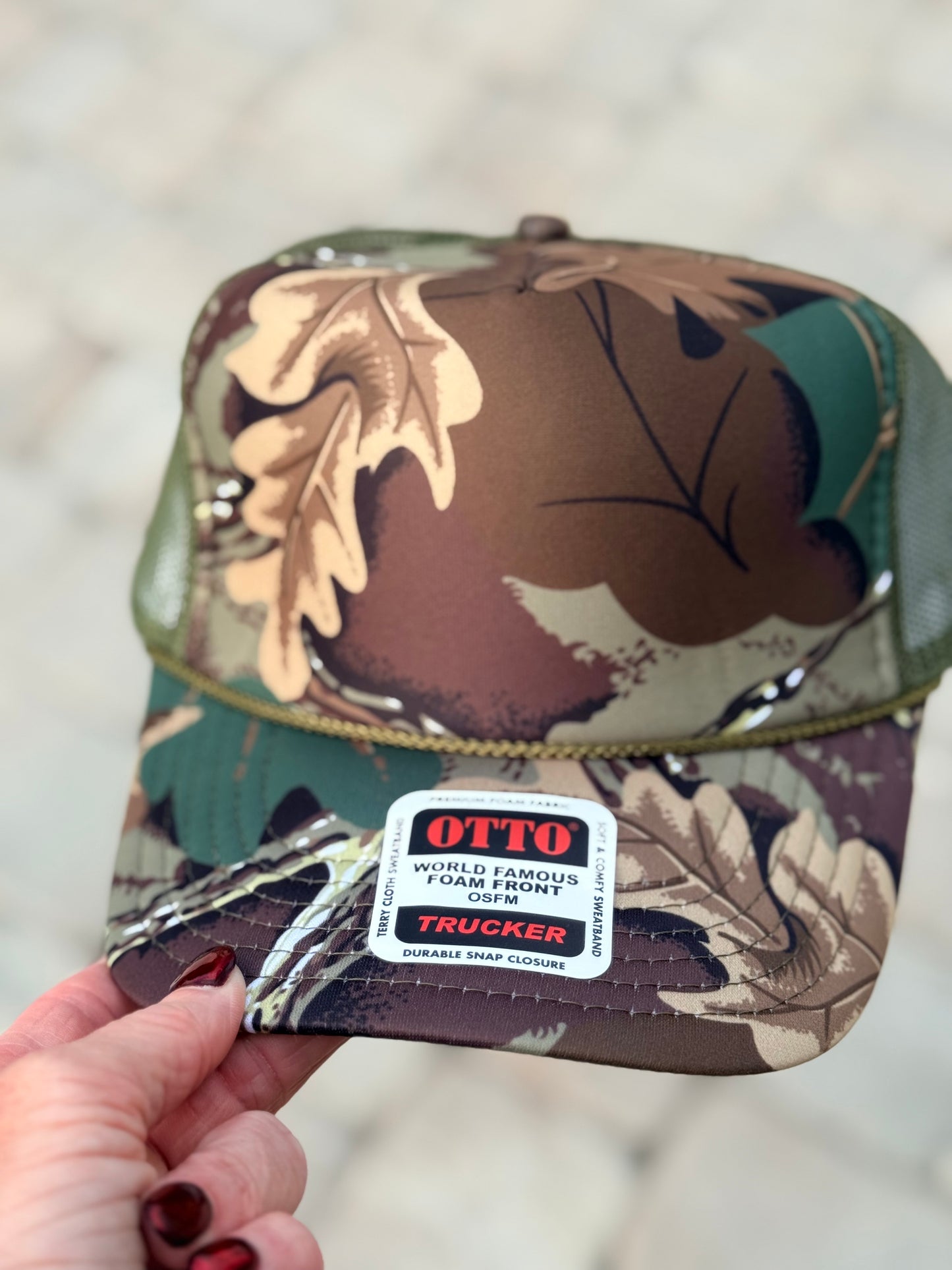 Otto High Crown Foam Trucker -Oak Camo