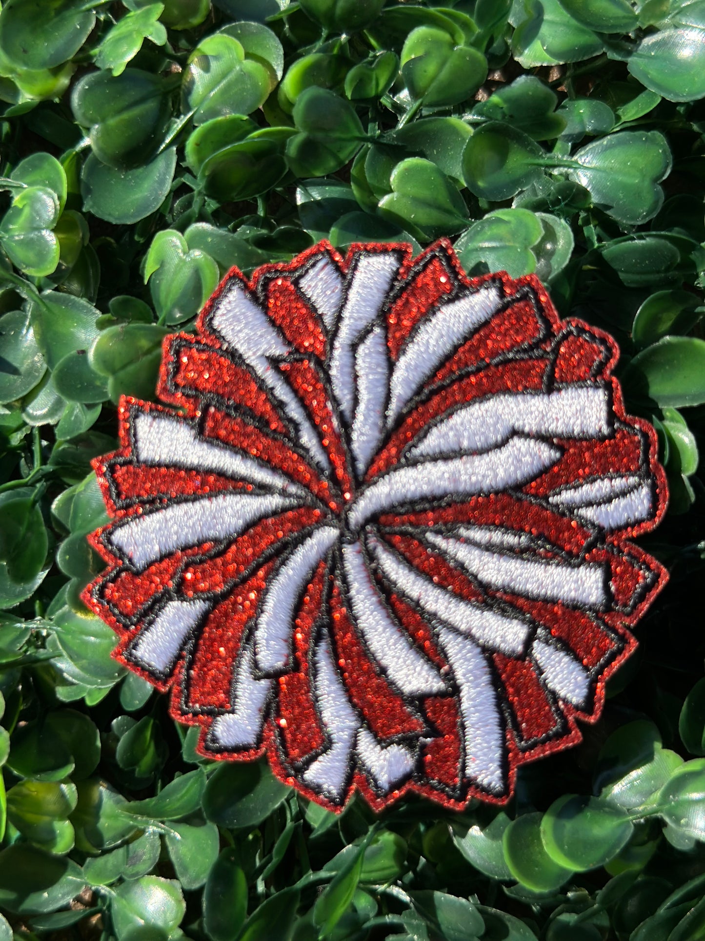 2.5” Pom Pom Glitter-Embroidery Patch