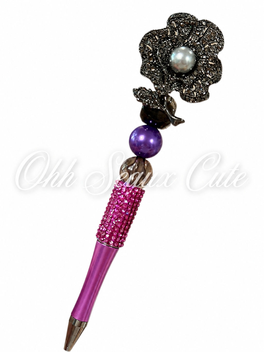 Black Pearl Rhinestone Pen