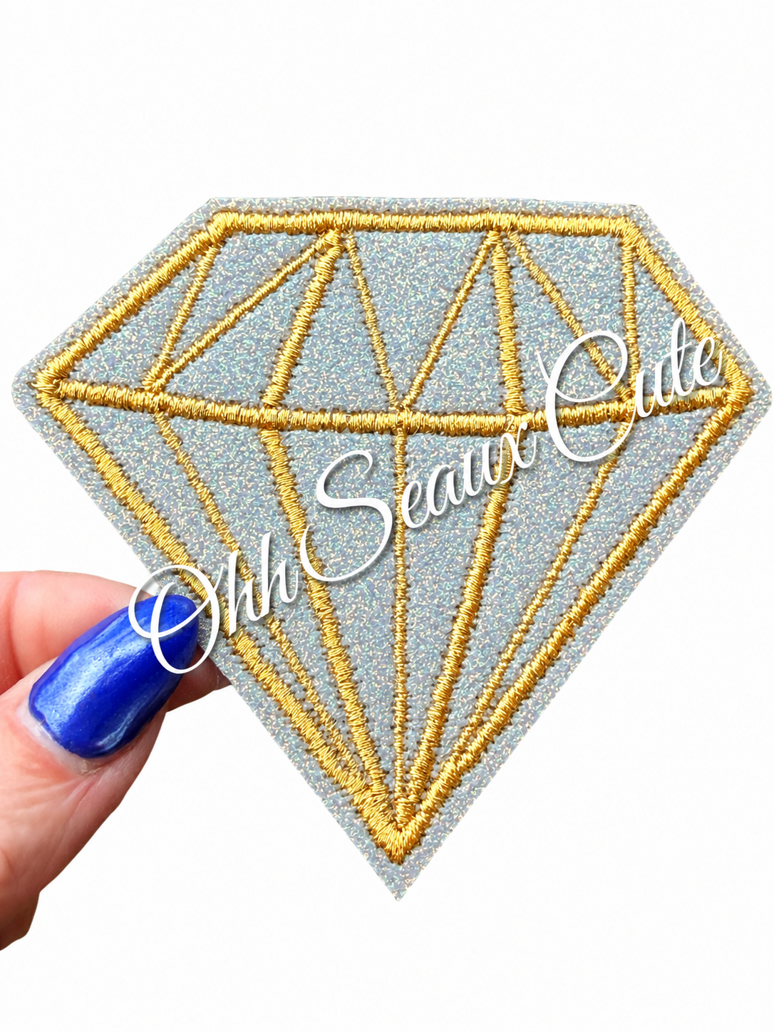 2.5” Glitter Diamond Blue Pearl