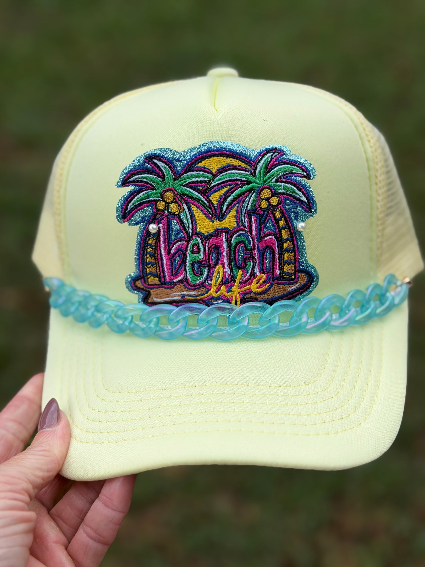 3.25” Glitter Palm BEACH LIFE