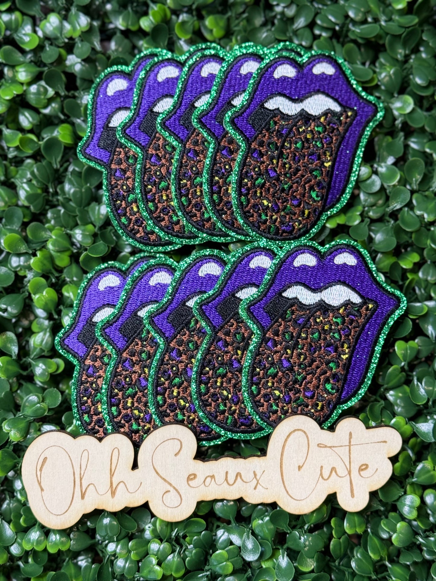 3” Mardi Gras Leopard Tongue