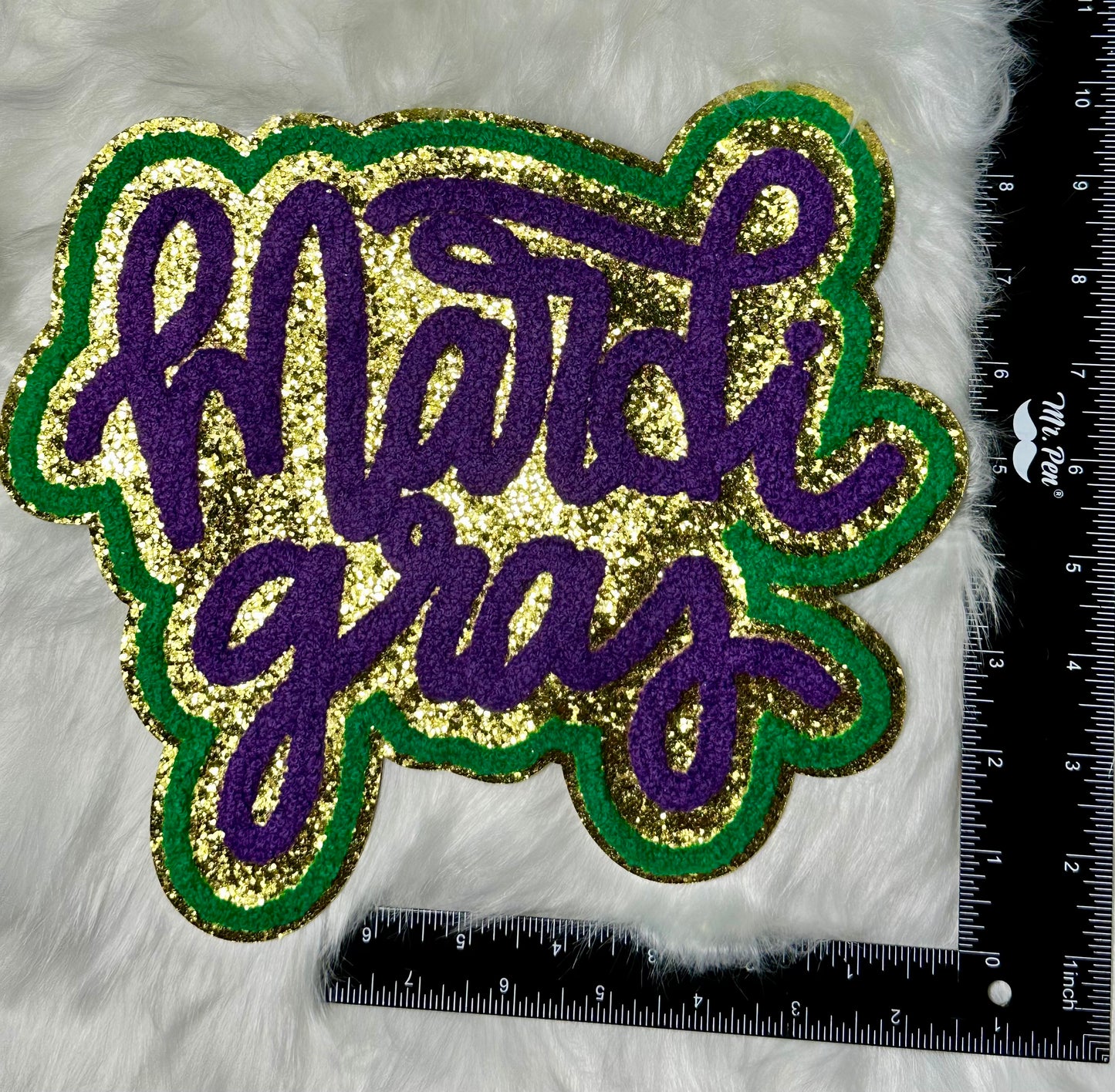 10” Chenille Mardi Gras Patch
