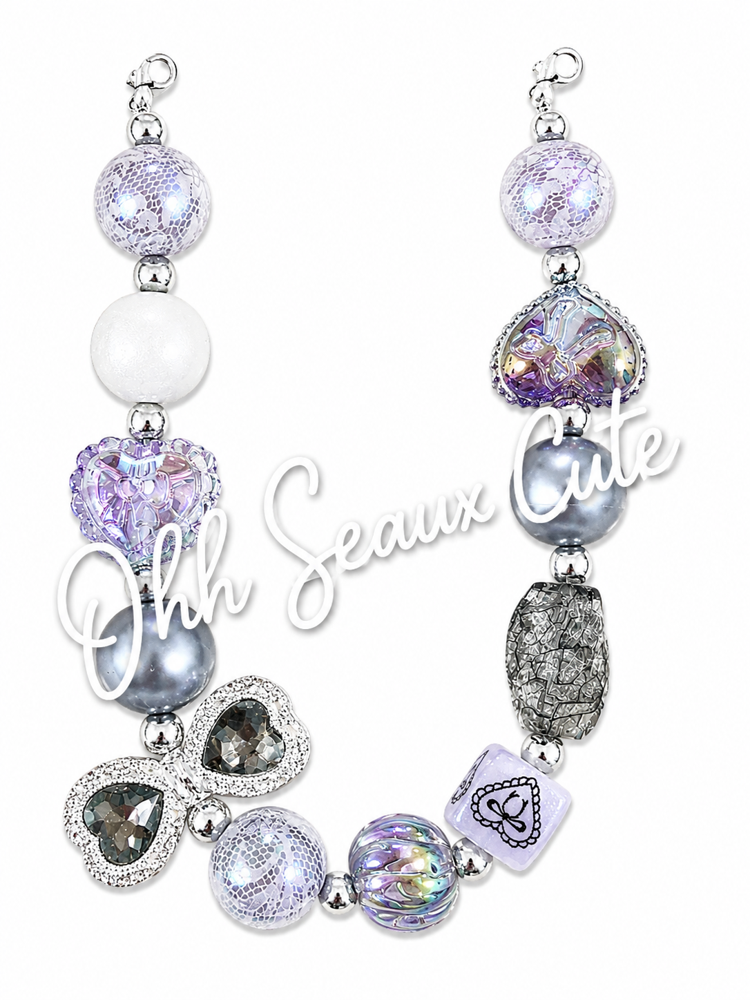 9” Platinum Bow Hat Chain