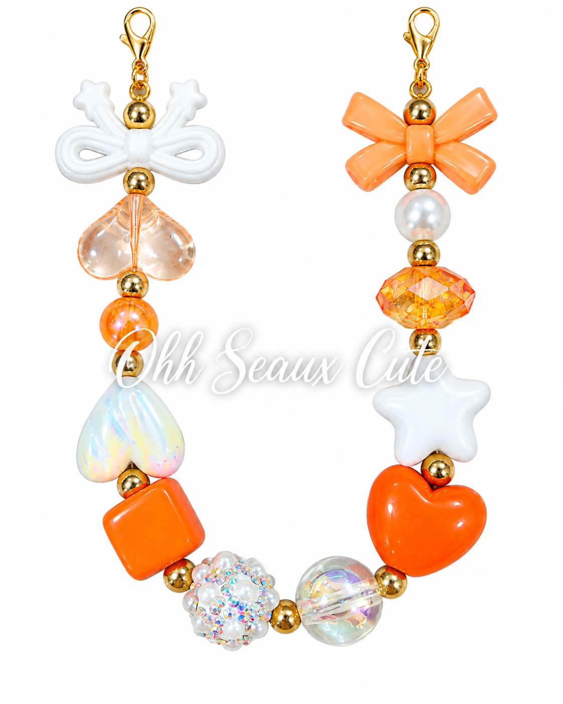 9” Orange/White 3 Hat Chain