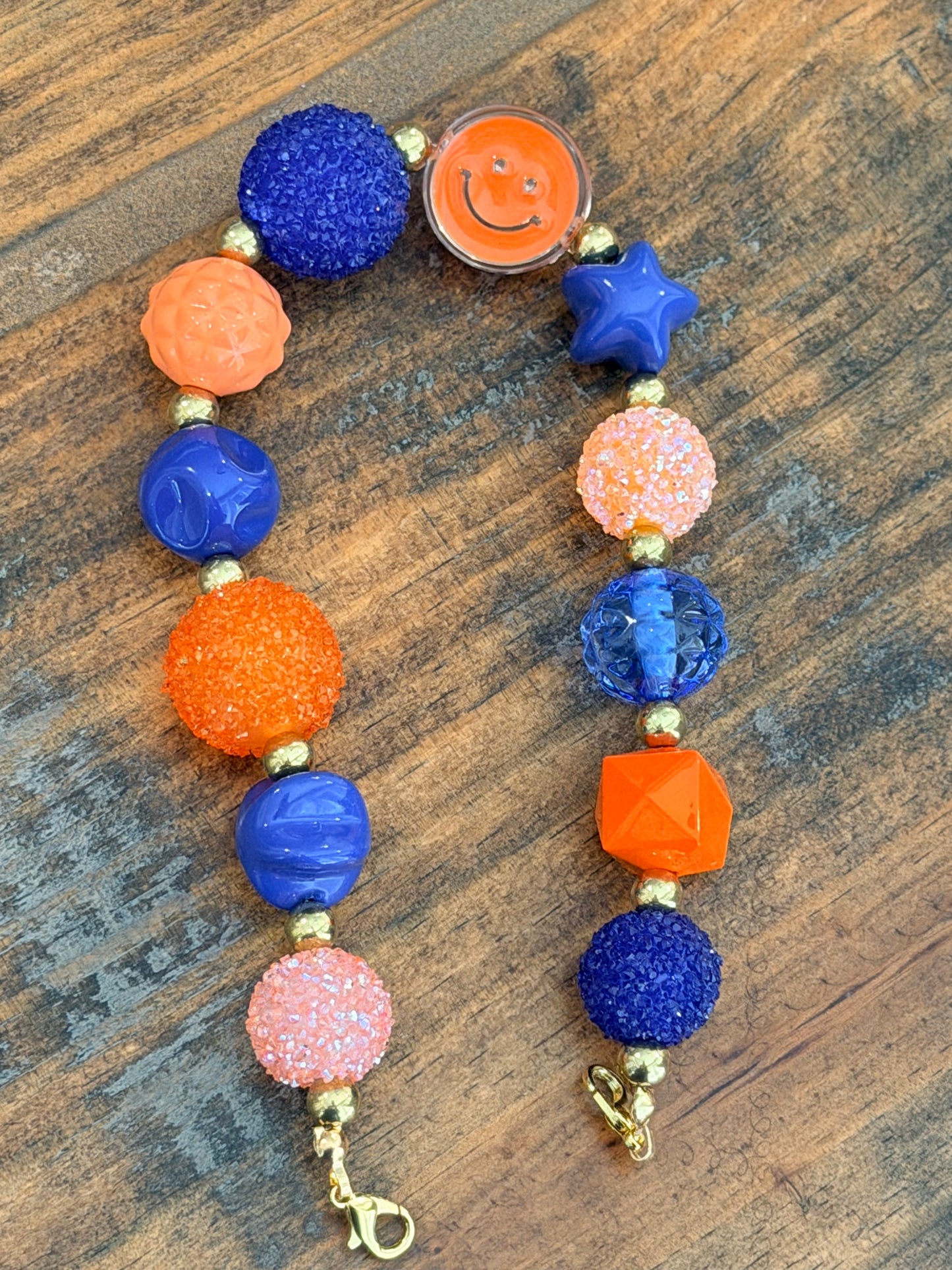 9” Blue/Orange Hat Chain