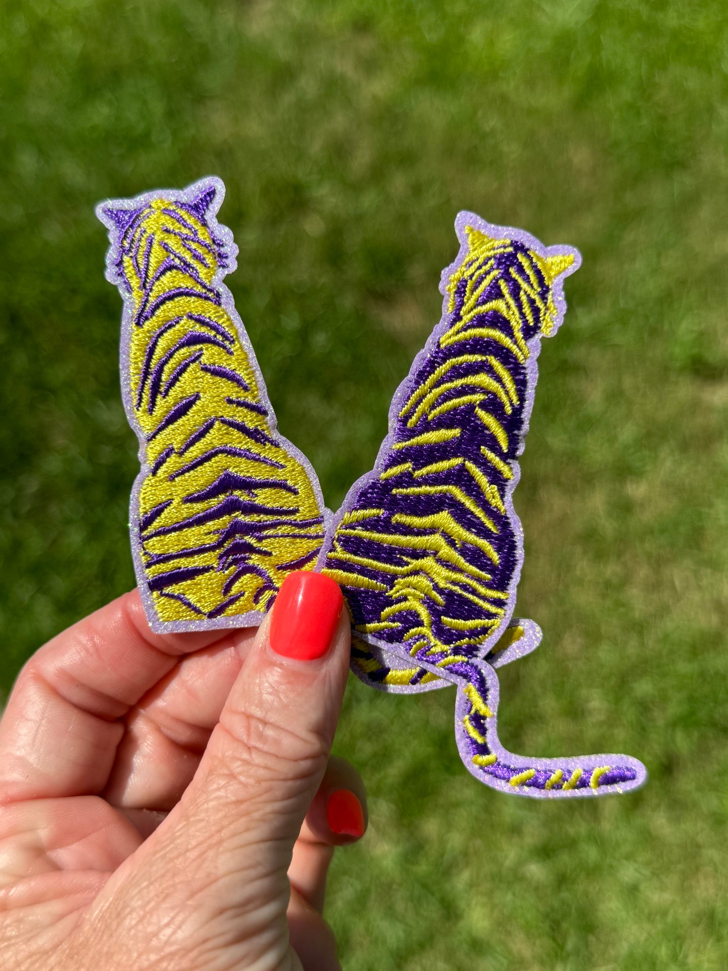 3" Glitter Yellow/Purple Tiger