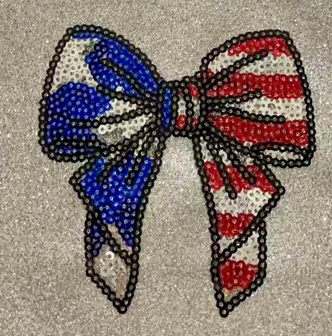 4” Sequin Flag Bow