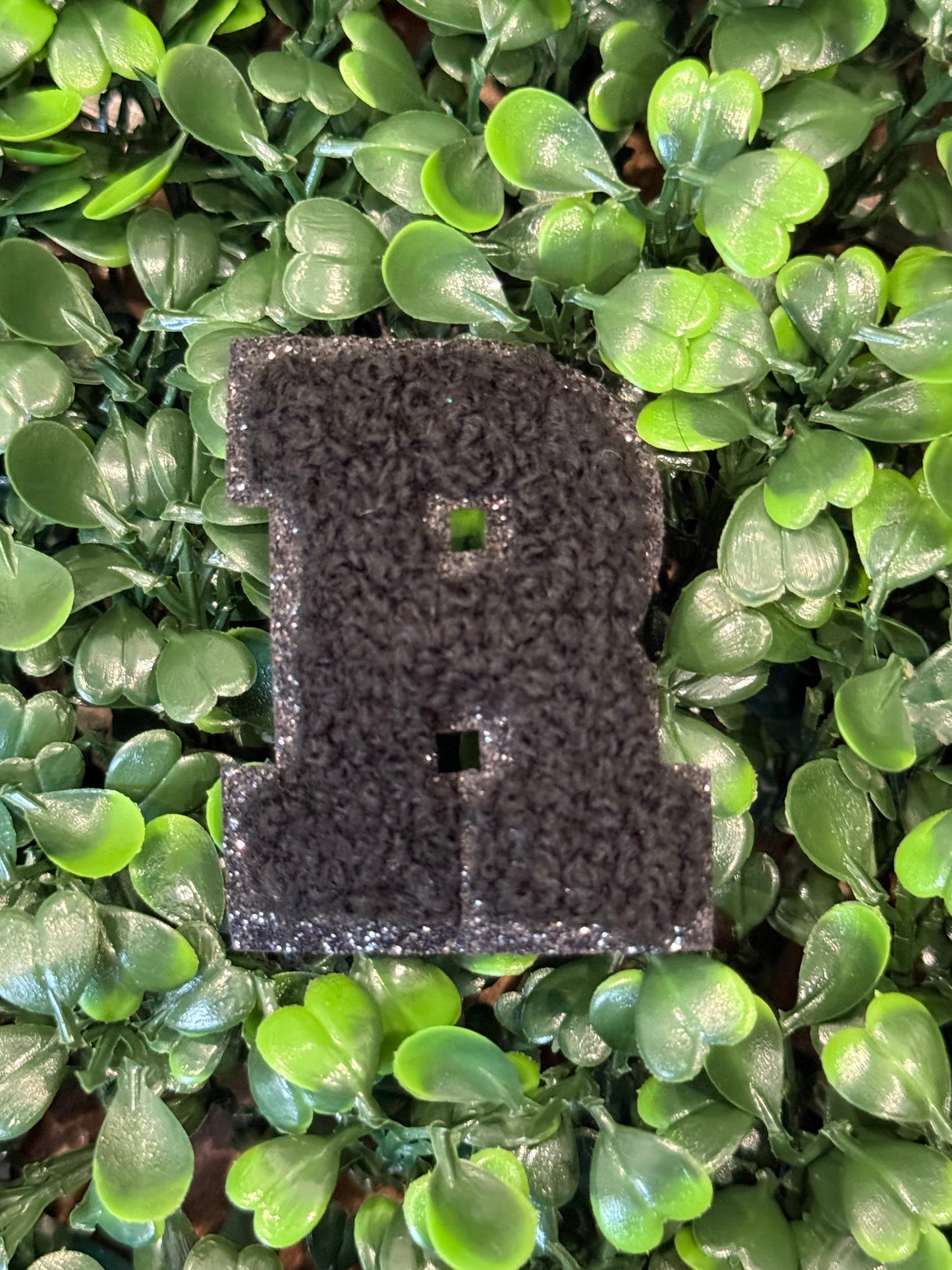 2” Black Letter-Black Glitter