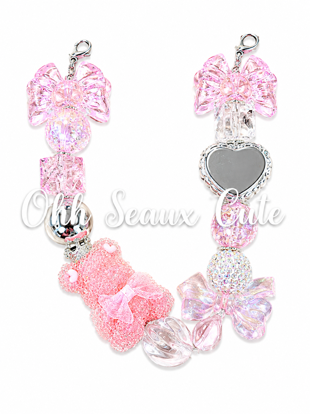 9” Pink Sugar Bear Hat Chain