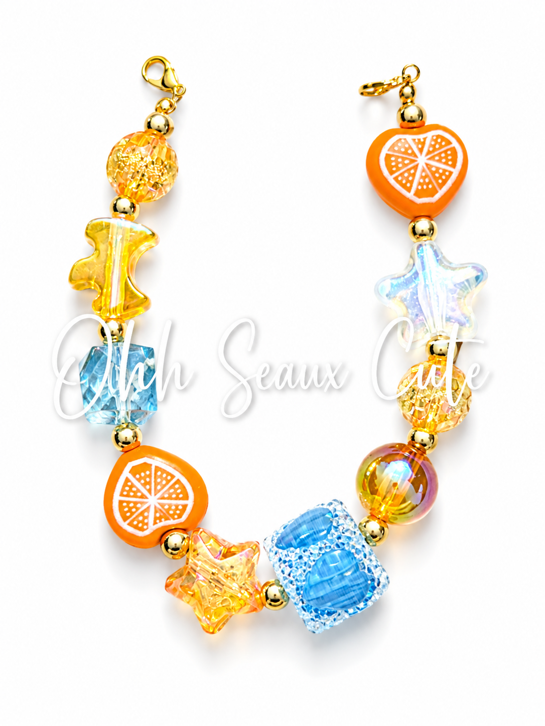 9” Orange/Blue 5 Hat Chain