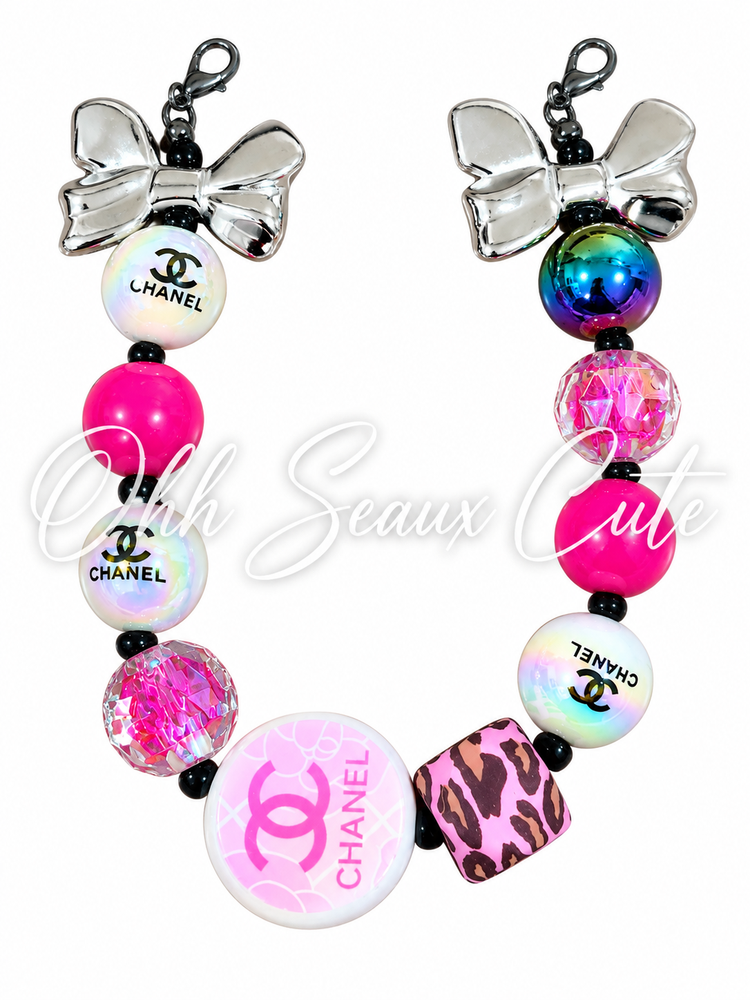 9” October Pink CC 7 Hat Chain