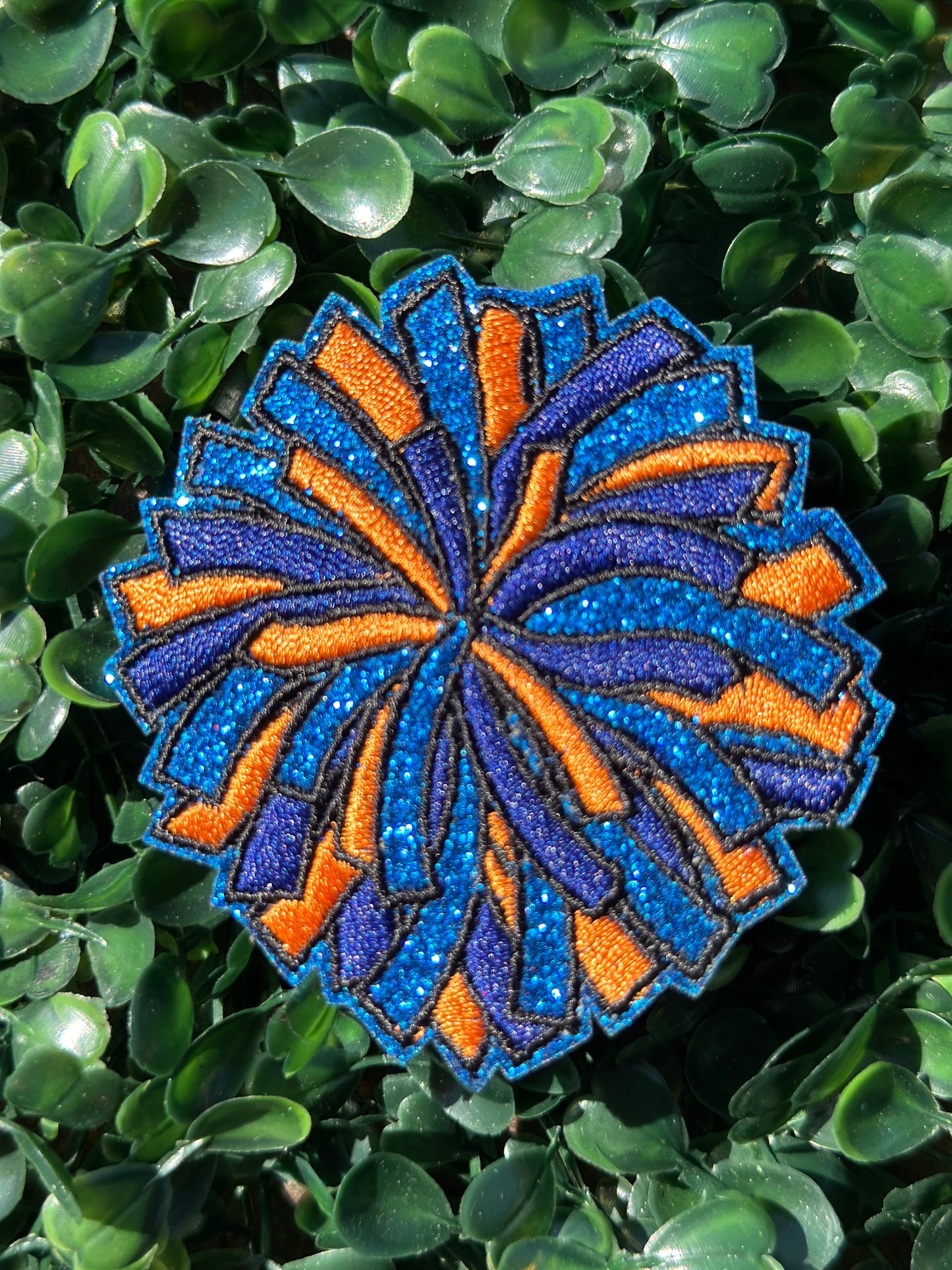 2.5” Pom Pom Glitter-Embroidery Patch