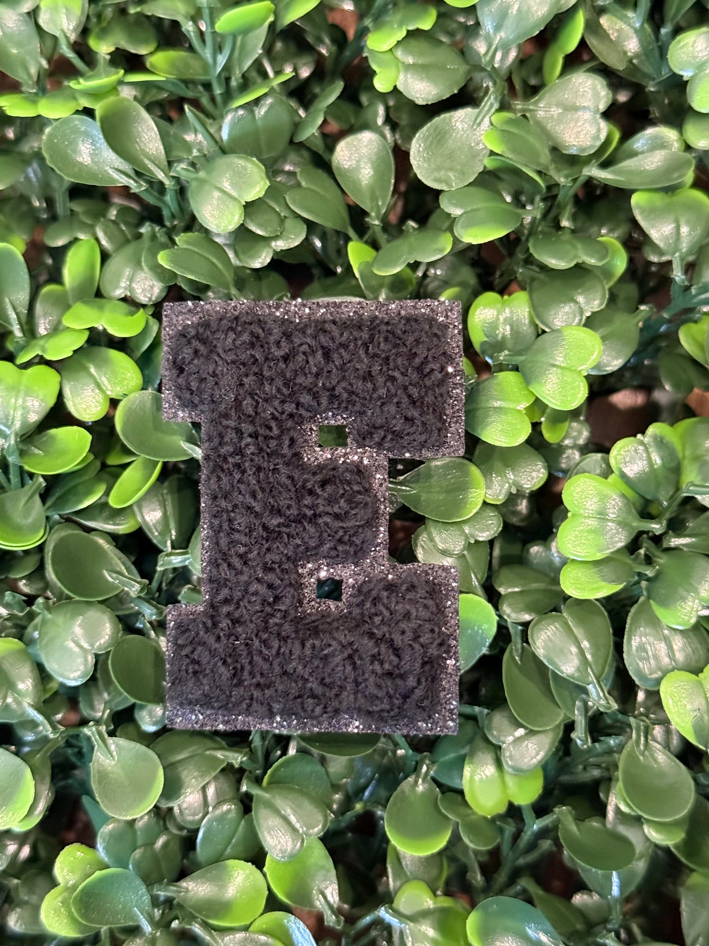 2” Black Letter-Black Glitter