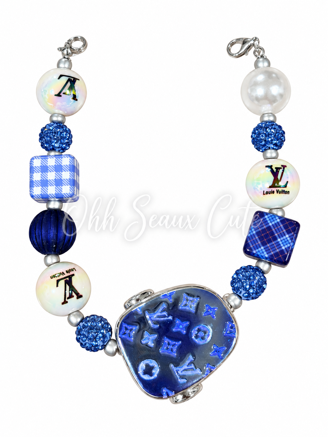 9” L V Blue 2 Hat Chain