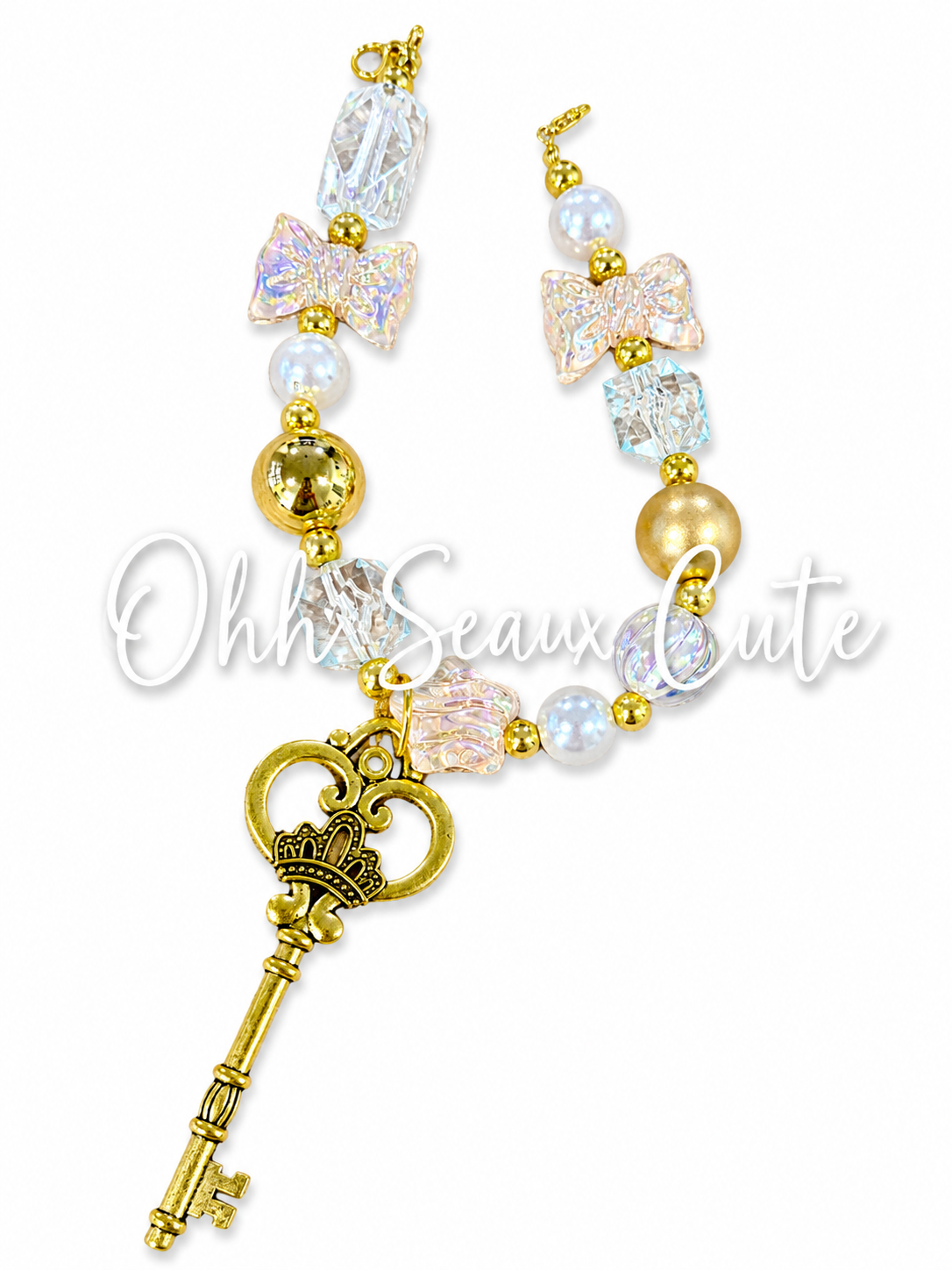 9” Golden Key Hat Chain