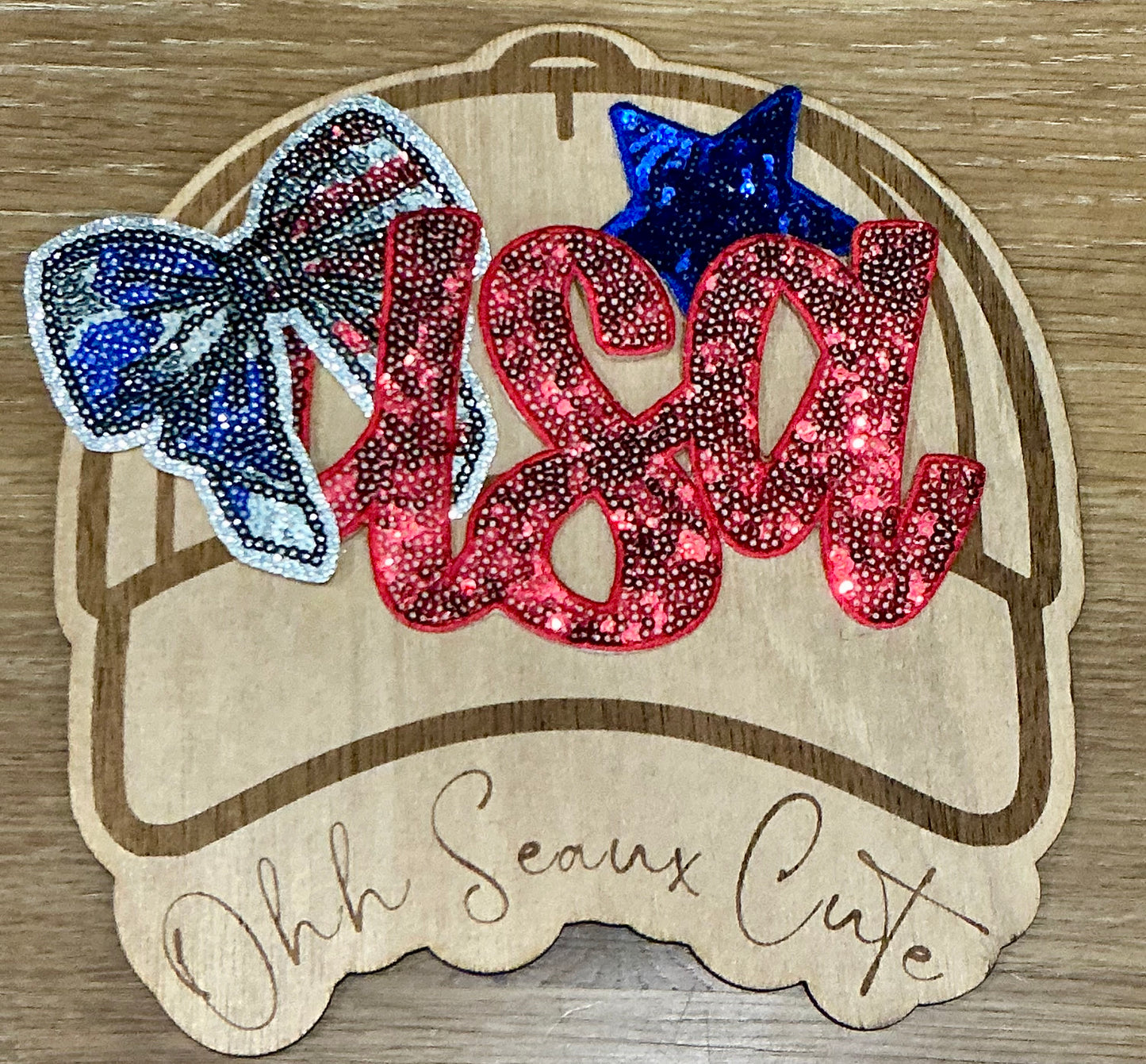 4” Sequin Flag Bow