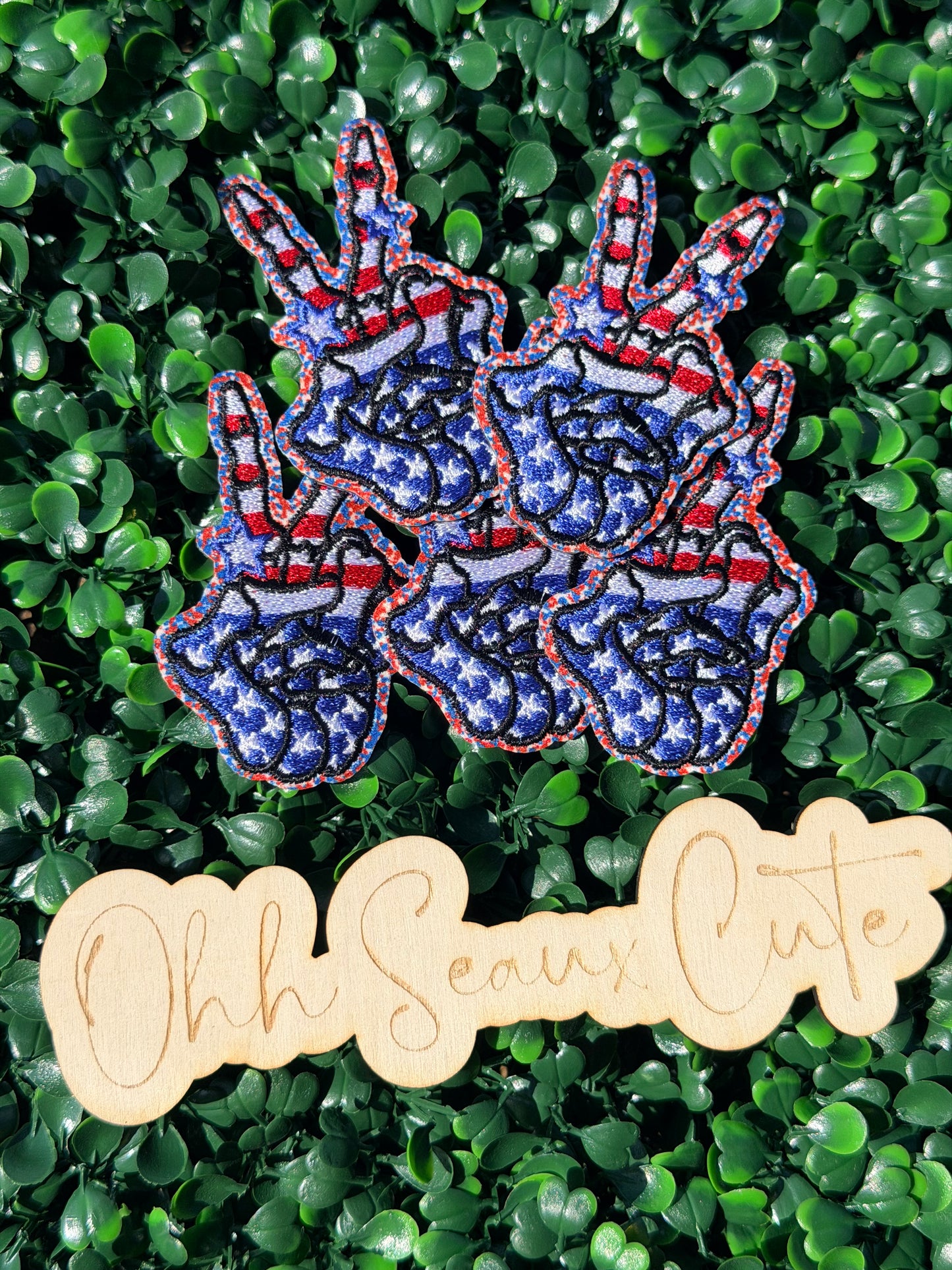 3” Glitter USA Peace Skeleton