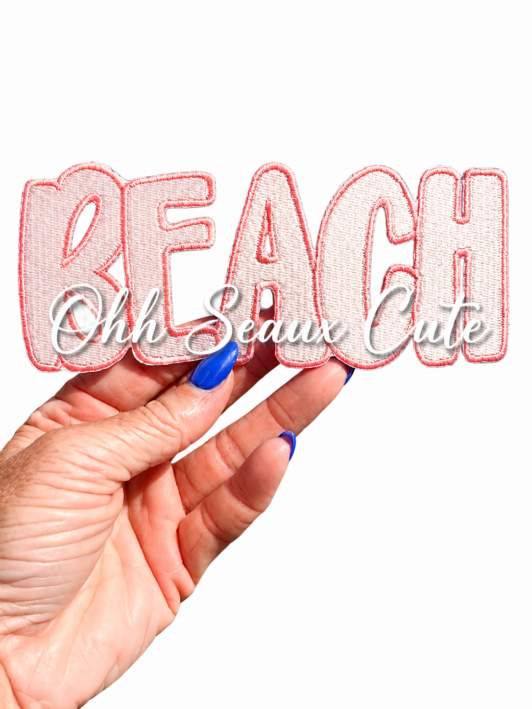 6” Peach Embroidery BEACH