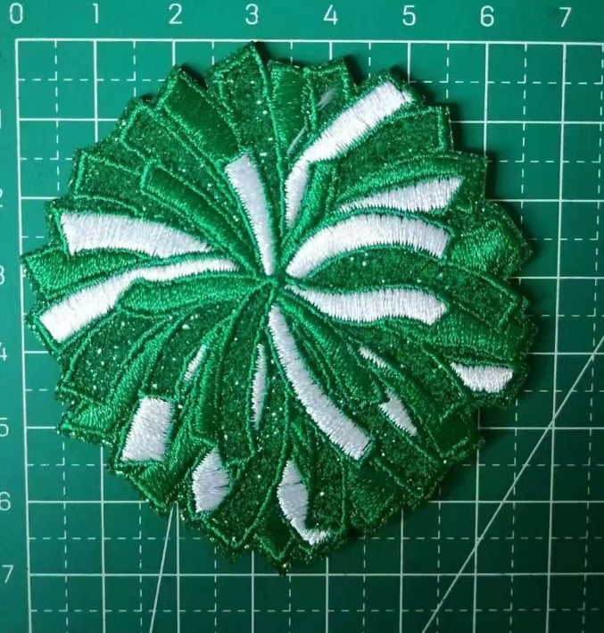 2.5” Pom Pom Glitter-Embroidery Patch