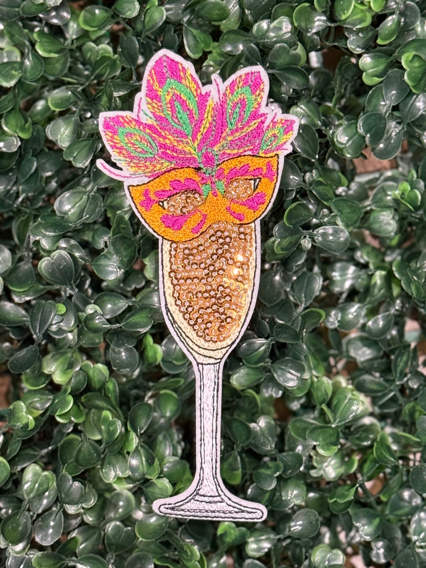 6” Sequin Mardi Gras Wine Glass Collection
