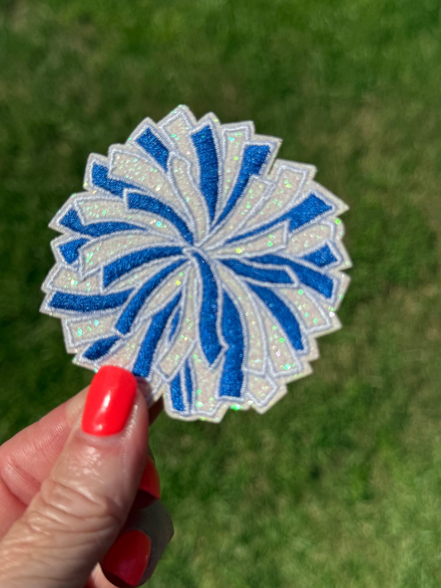 2.5” Pom Pom Glitter-Embroidery Patch