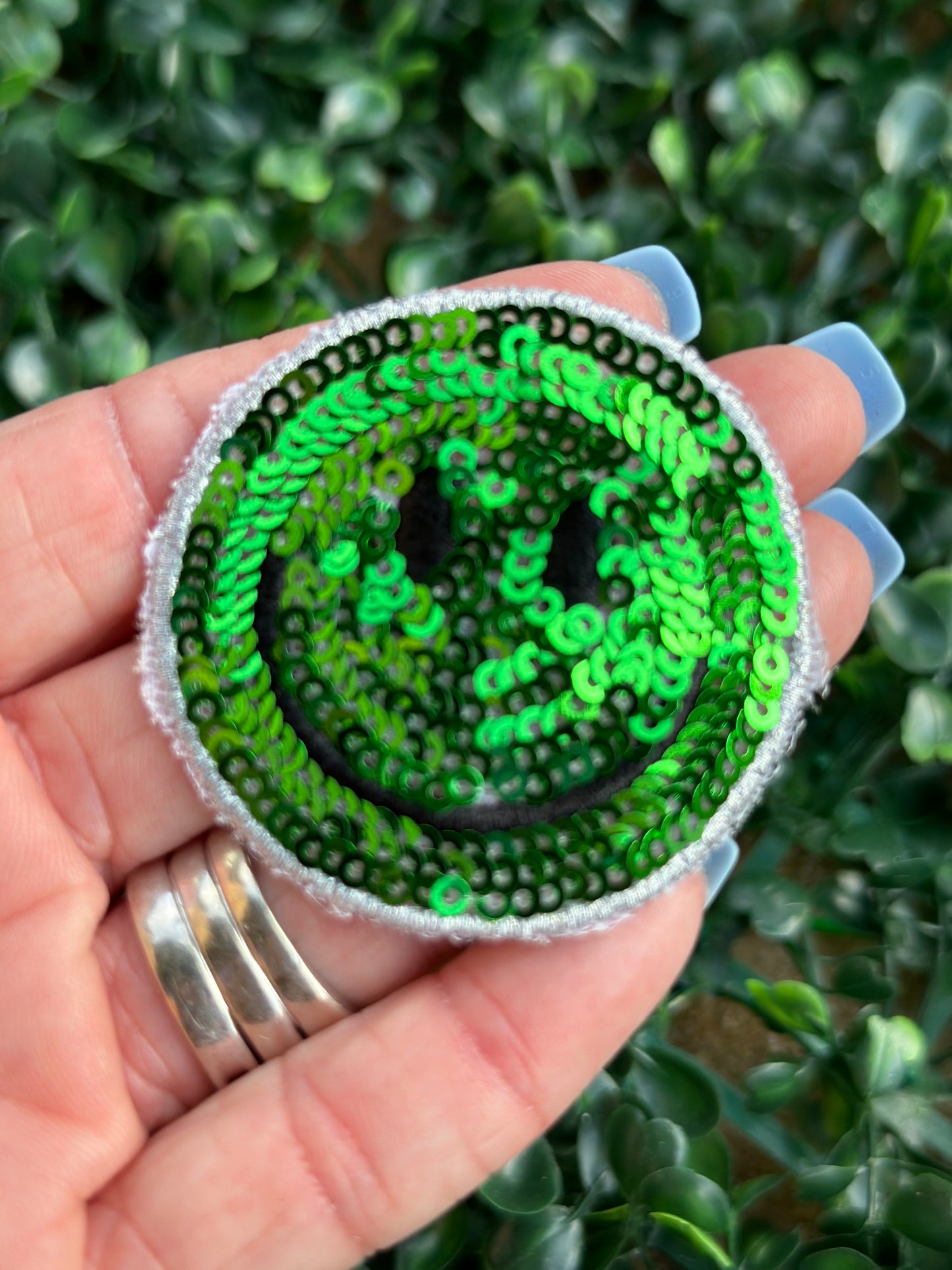 Fall Sequin Smiley 2” Patch