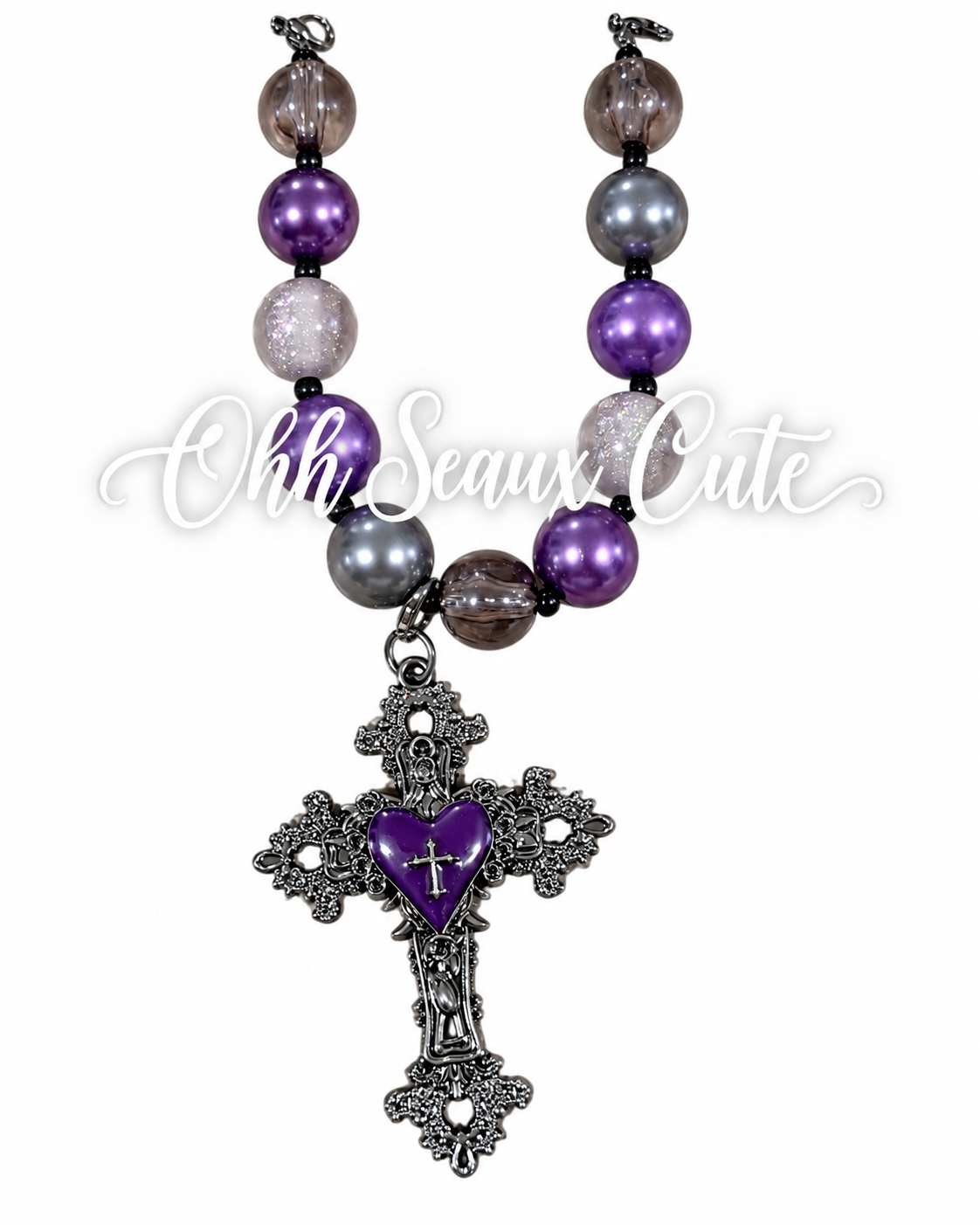 9” Purple Gothic 12 Hat Chain