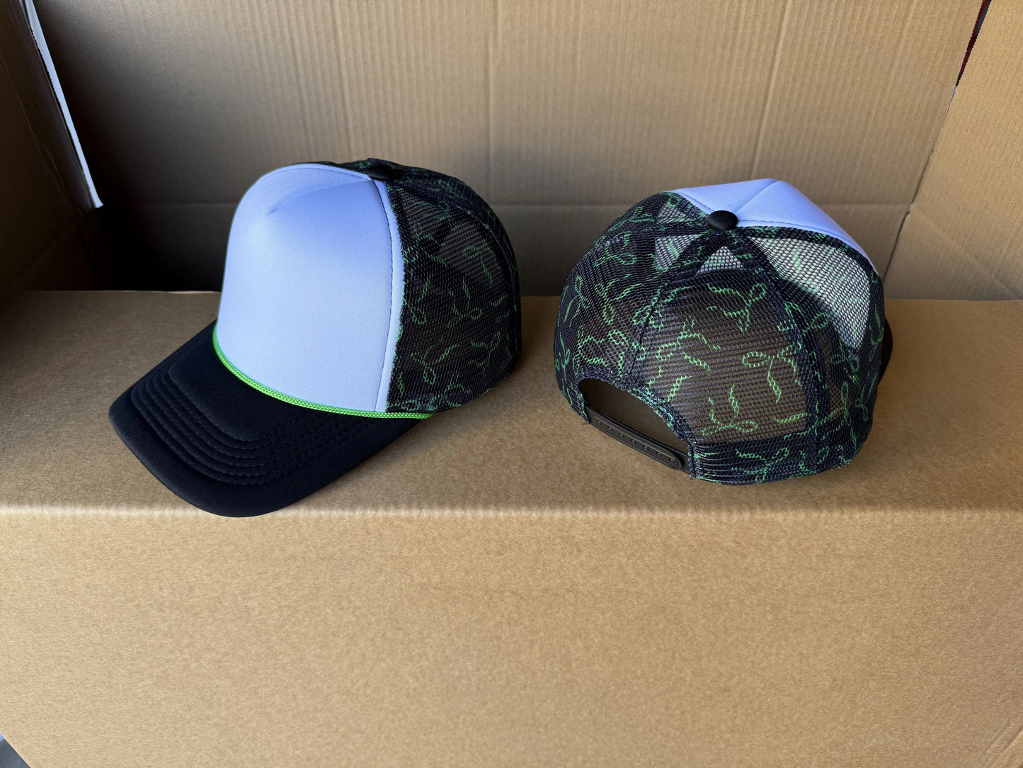 MISFIT Caramel Apple Collection Trucker Hat-Lime Green Bow