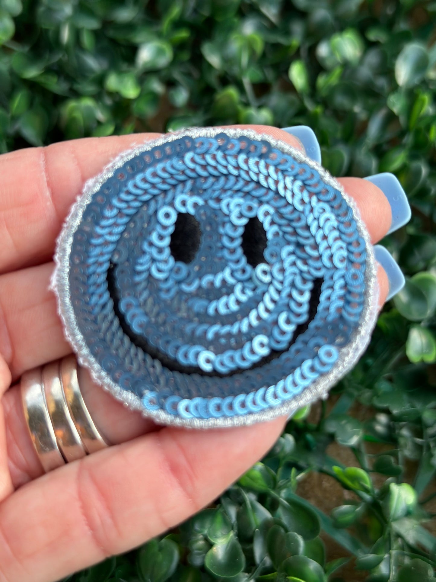 Fall Sequin Smiley 2” Patch